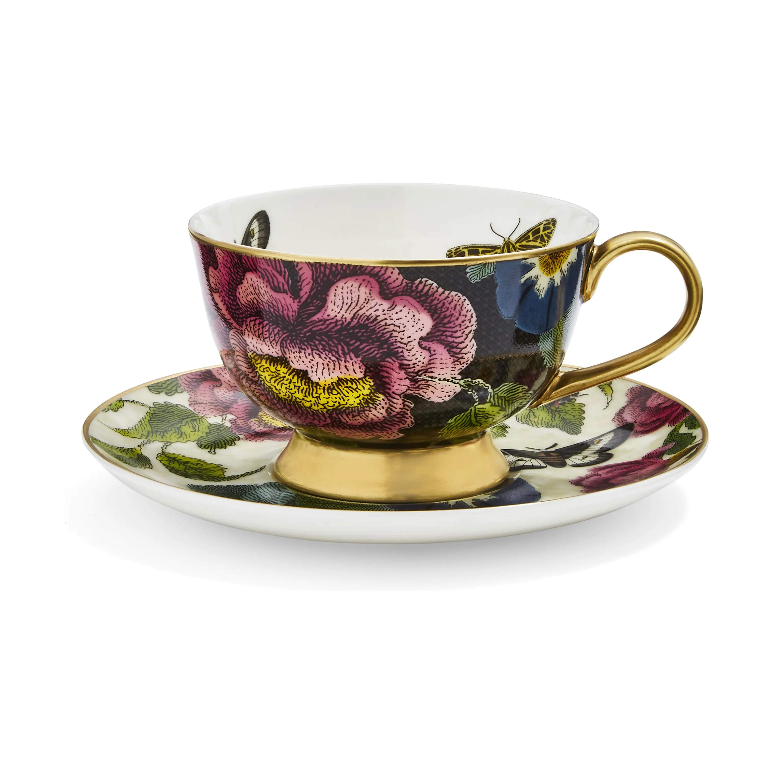 Spode Krus og kopper med hank Creatures Of Curiosity Tekop m. underkop i Multifarvet, 1