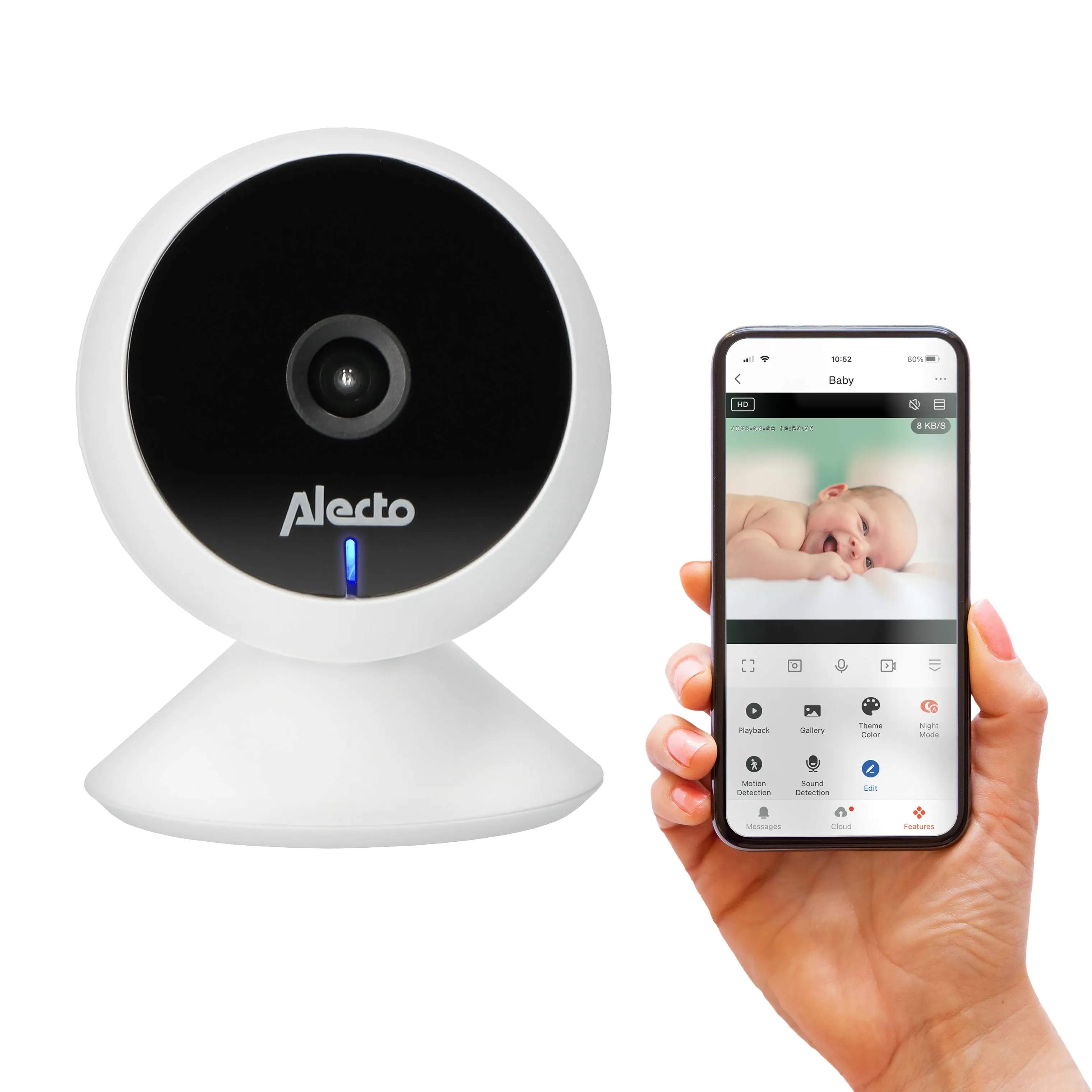 Alecto Babyalarmer Babyalarm m. Kamera i Hvid, 2