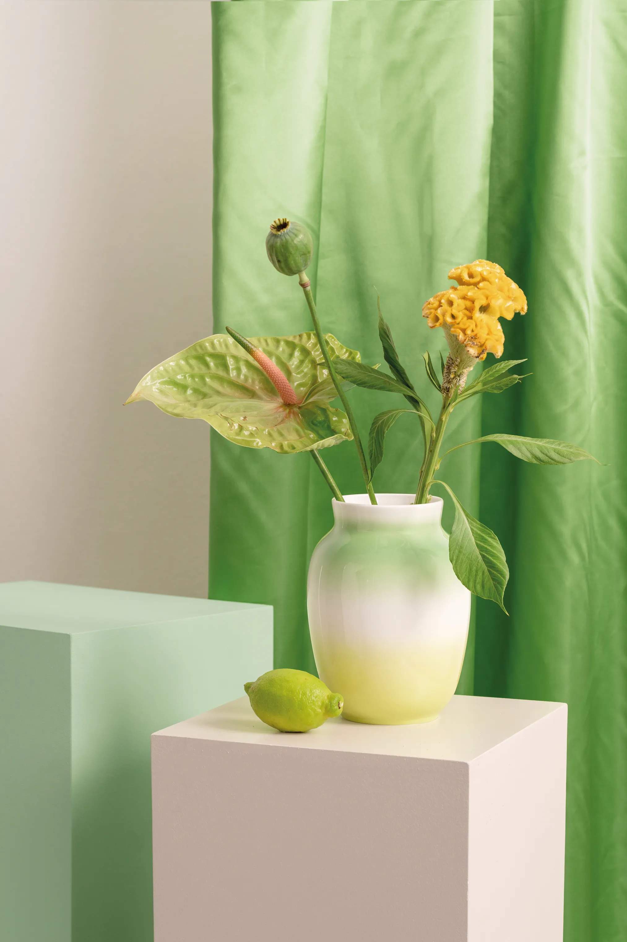 Rosenthal Vaser Balance Vase i Limegrøn/gul, 2