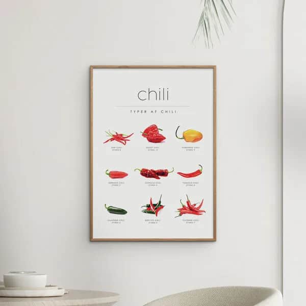 Poster&Frame Plakater Plakat - Chili Guide i B30 x L40 cm, 2