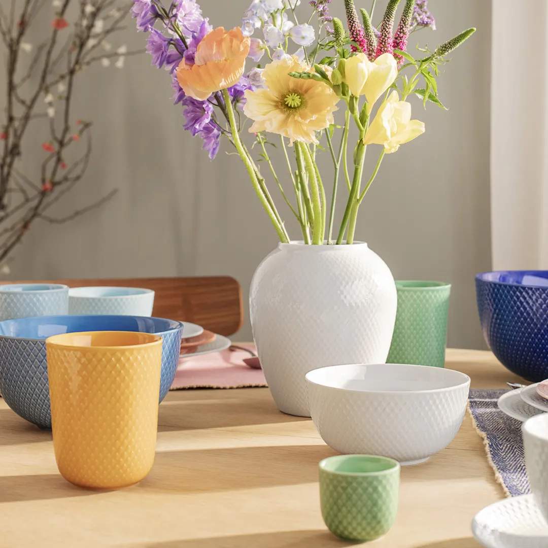 Lyngby Porcelæn Æggebægere Rhombe Color Æggebæger i Grøn, 3