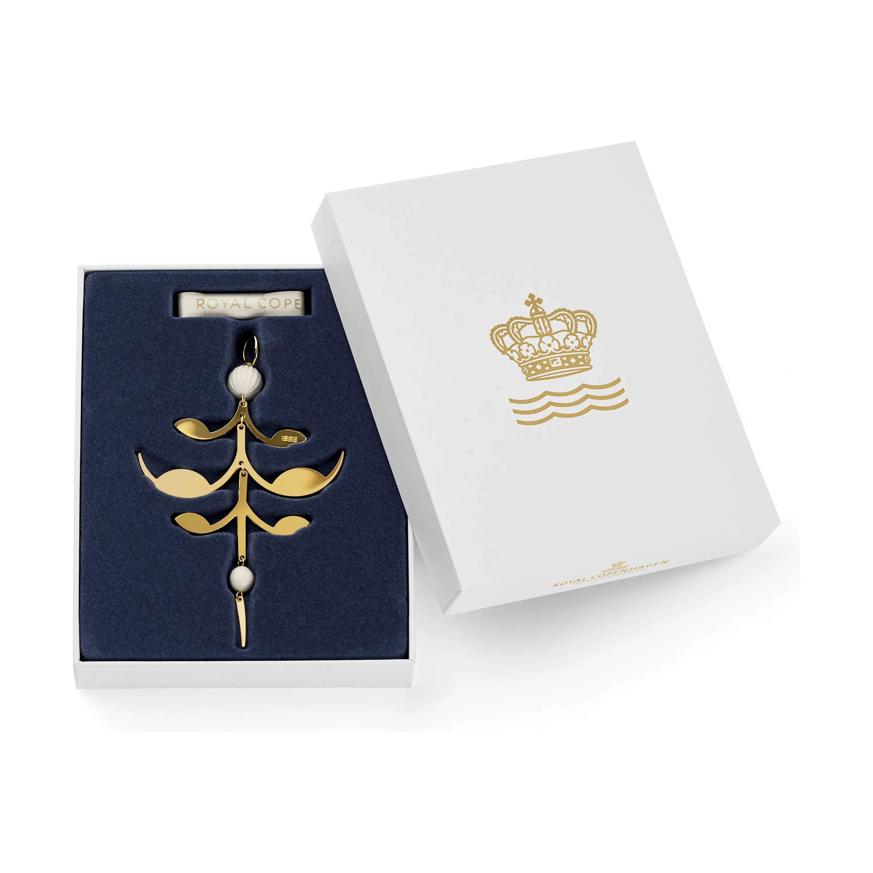Royal Copenhagen Juleophæng Juleornament - Palmette i Guldfarvet, 2