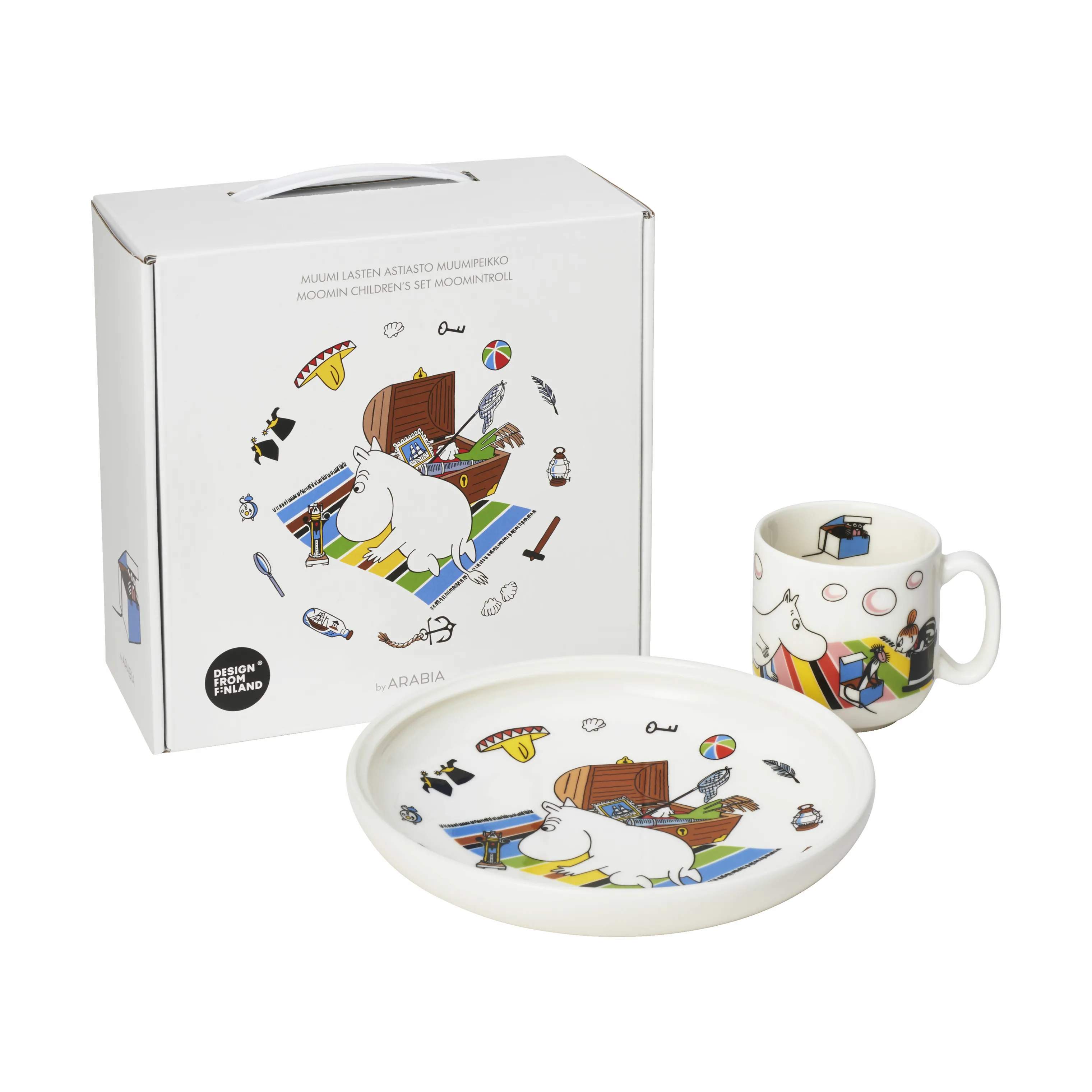 Moomin Arabia Spisesæt Tro mod sin oprindelse Børnestelsæt - 2 dele i Hvid, 2