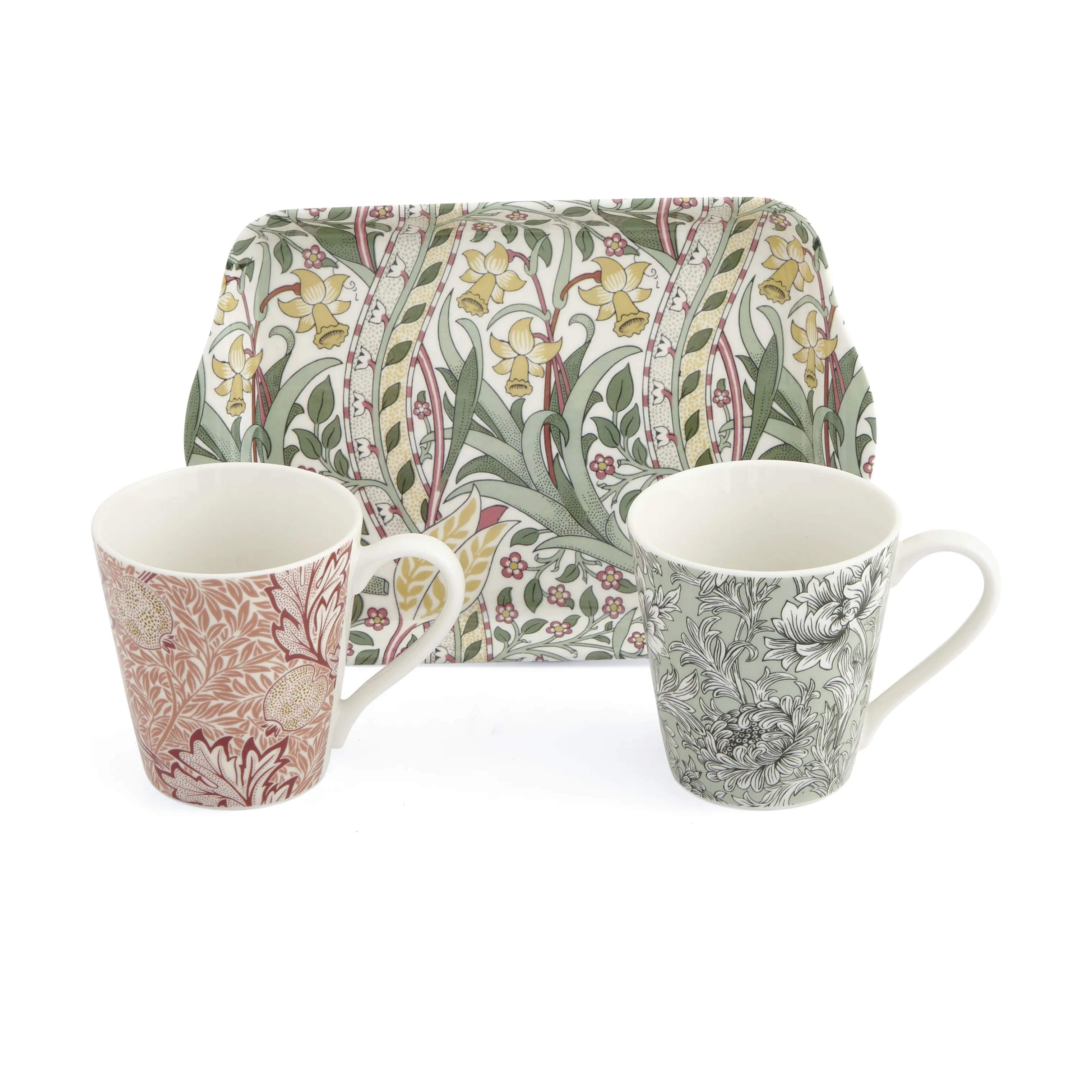 Spode Krus og kopper med hank Morris & Co Krus- og bakkesæt - 3 dele i Lys/blå, 1