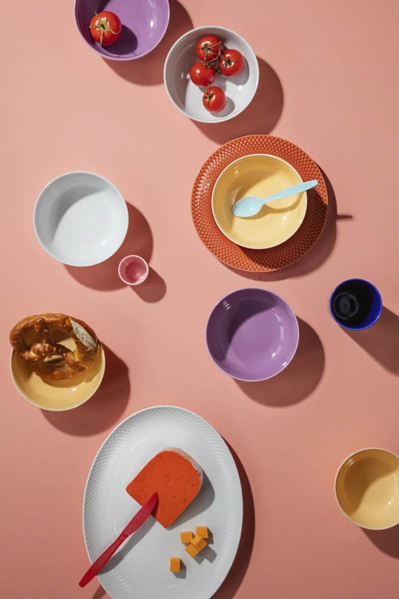 Lyngby Porcelæn Serveringsskåle Rhombe Color Skål i Lilla, 3