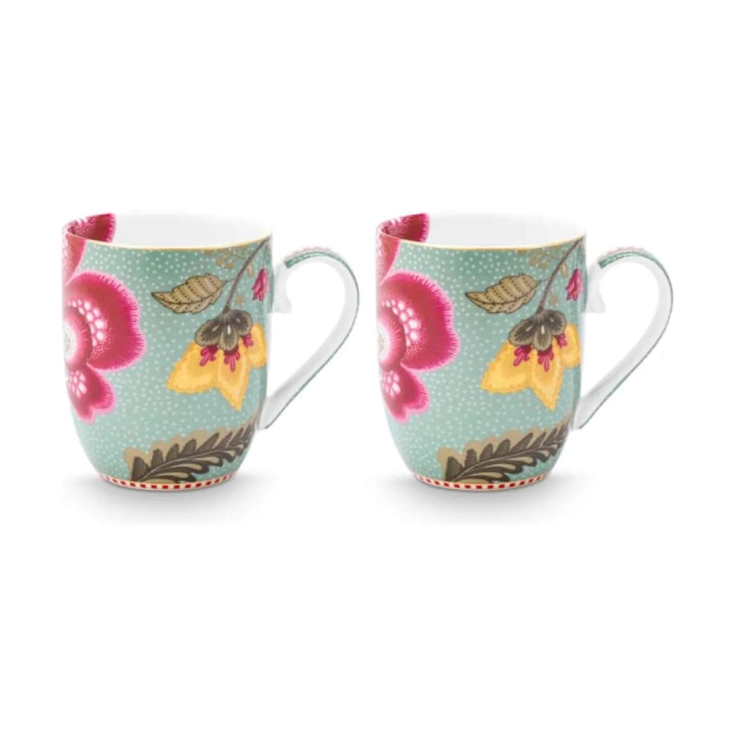 PIP Studio Krus og kopper med hank Blooming Tales Krus - 2 stk. i Blue, 200 ml, 1