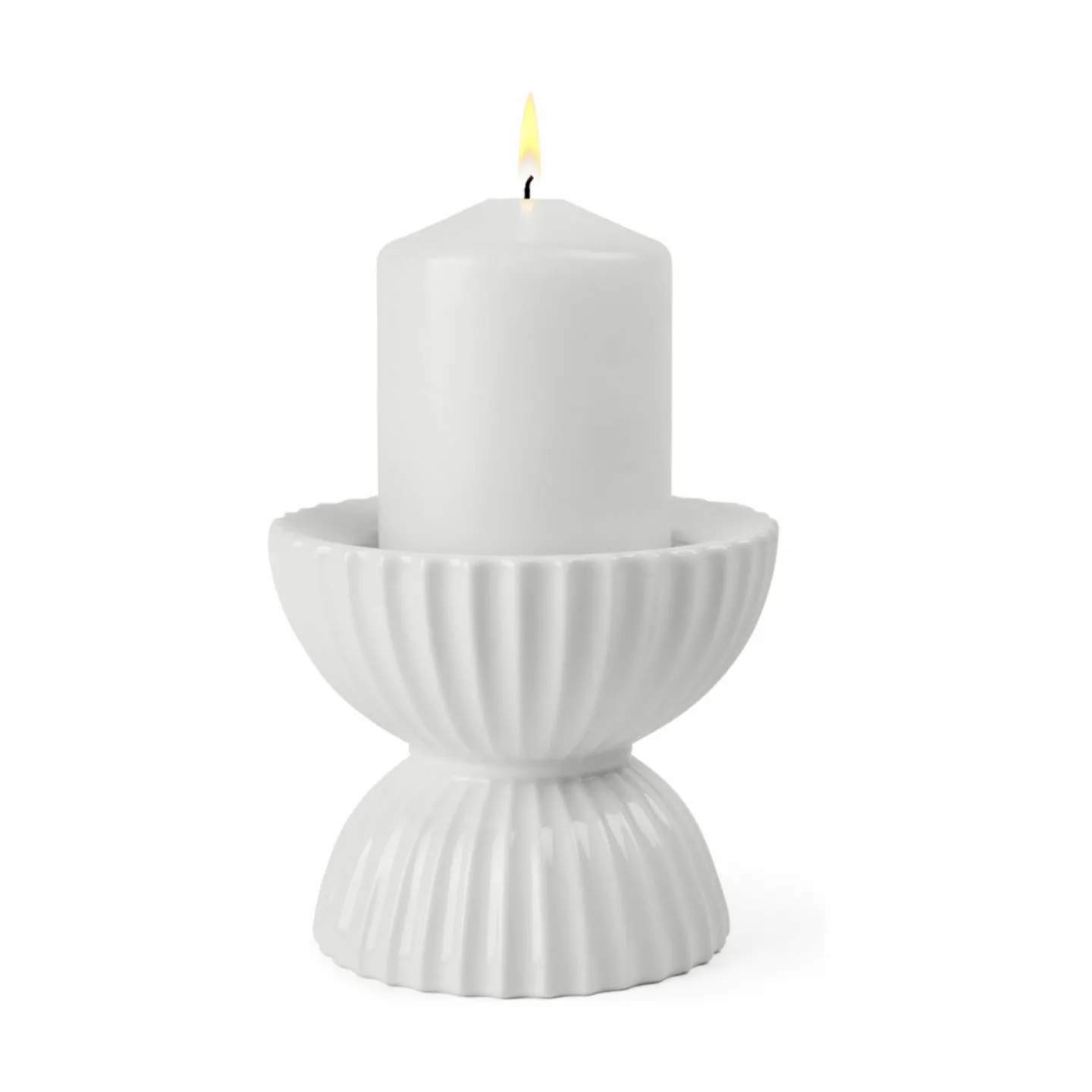 Lyngby Porcelæn Bloklysestage Tura Bloklysestage i Hvid, 4