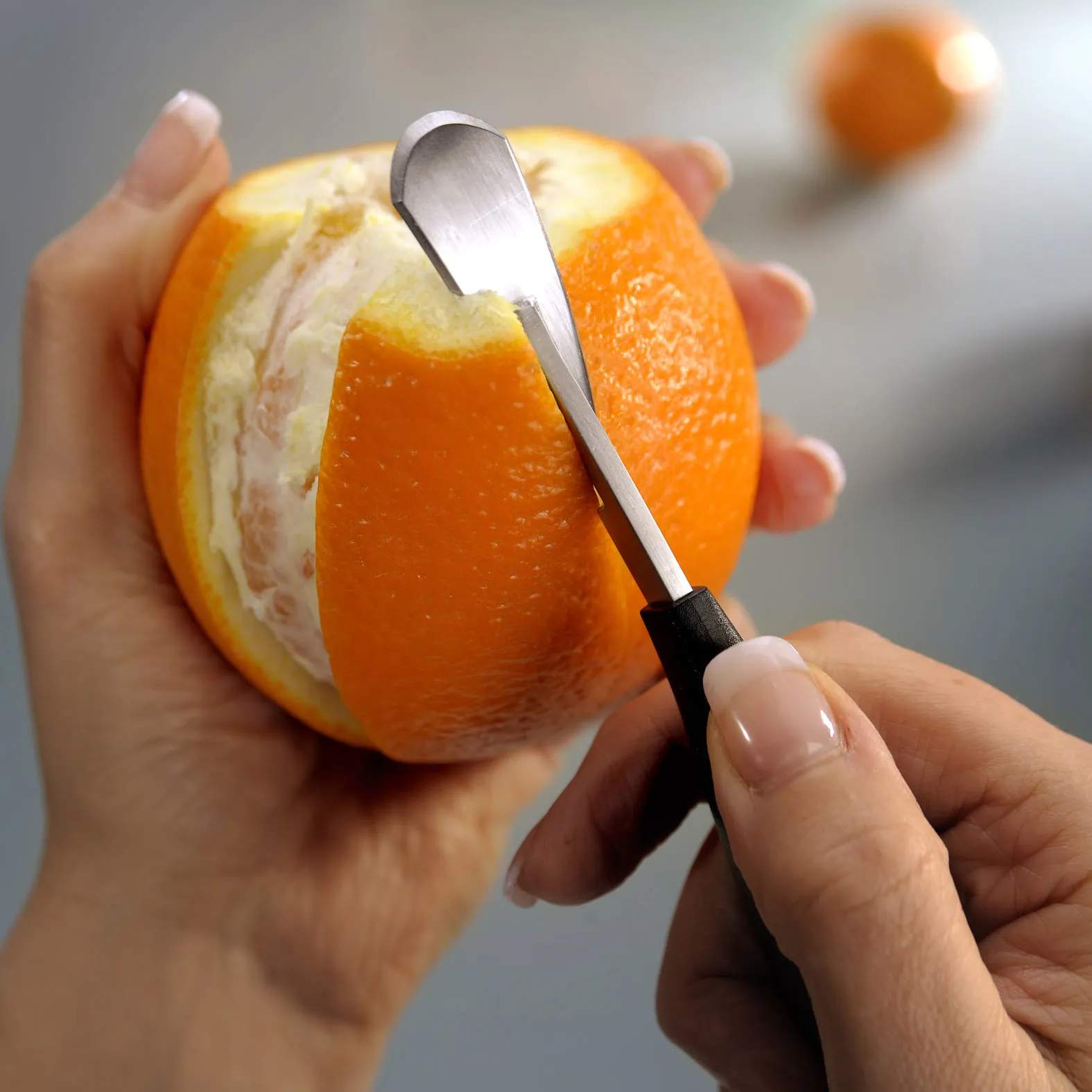 Gefu Æbledelere og -skrællere Melansina Appelsin & Citrusskræller i Sort, 3