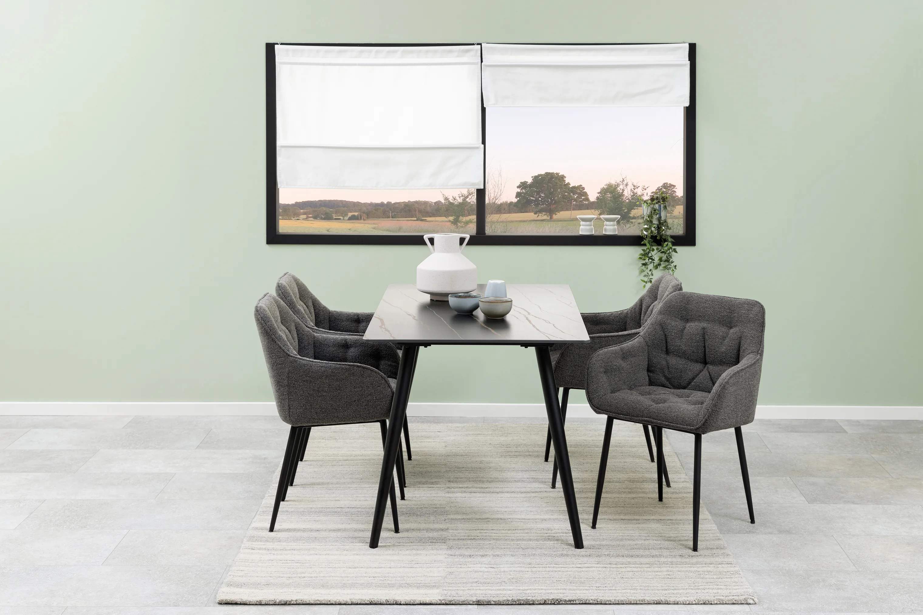 CASA Living Spisebordsstole Brooke Spisebordsstol - 2 stk. i Mørk antracit/sort, 3