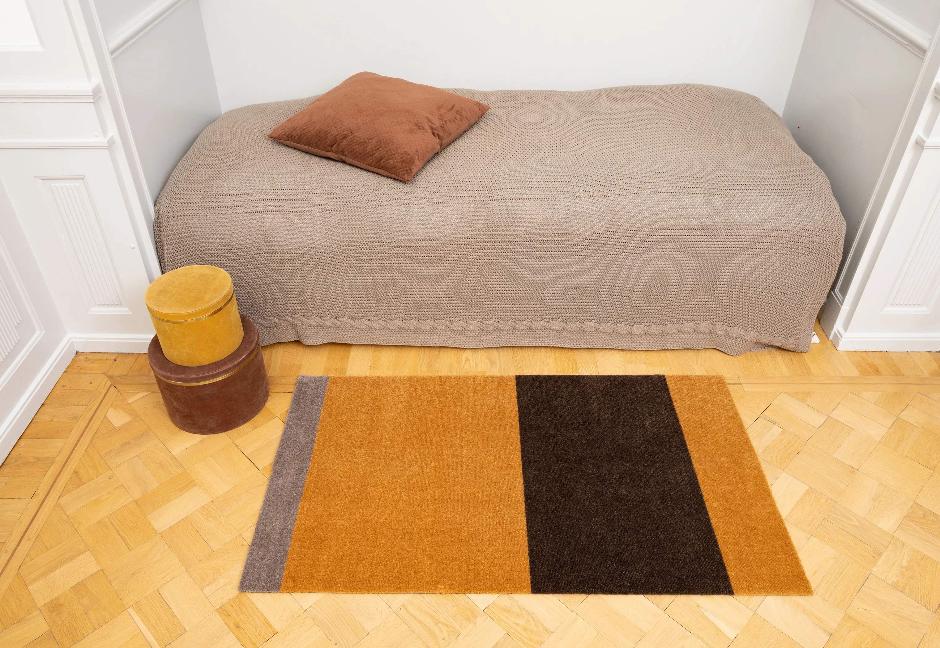 Tica Copenhagen Gulvtæpper Stripes Horisontal Gulvtæppe i Dijon/brun/sand, B67 x L120 cm, 3