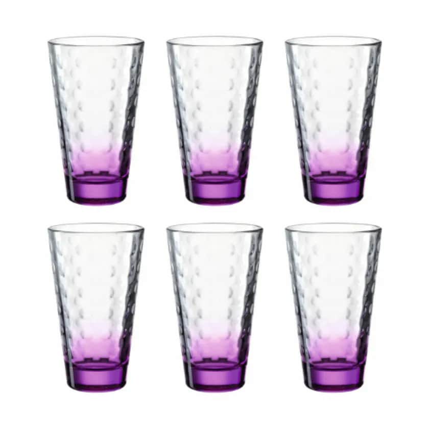 Vandglas - 6 stk., klar/violet, large
