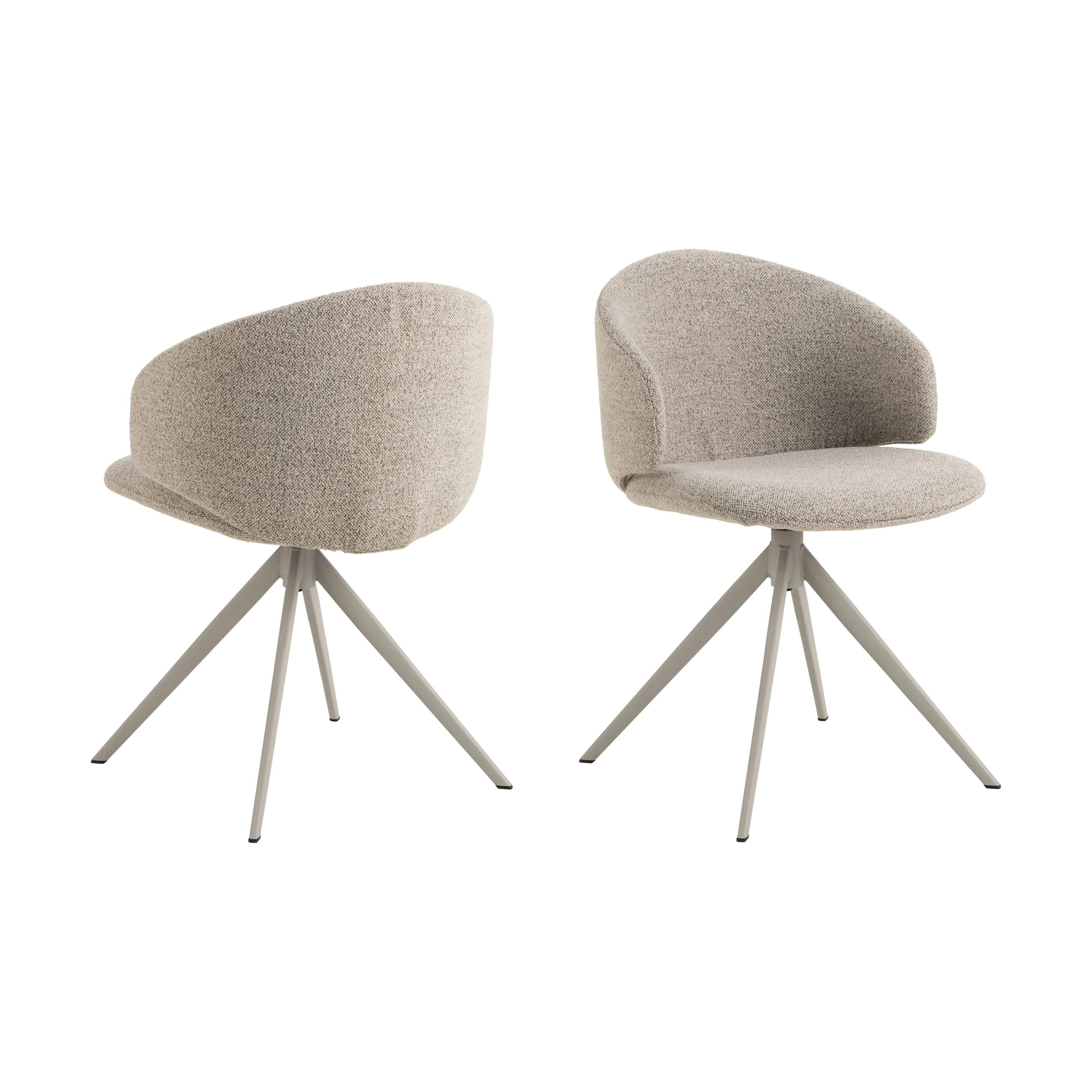 CASA Living Spisebordsstole Ella Spisebordsstol i Beige/grå, 4