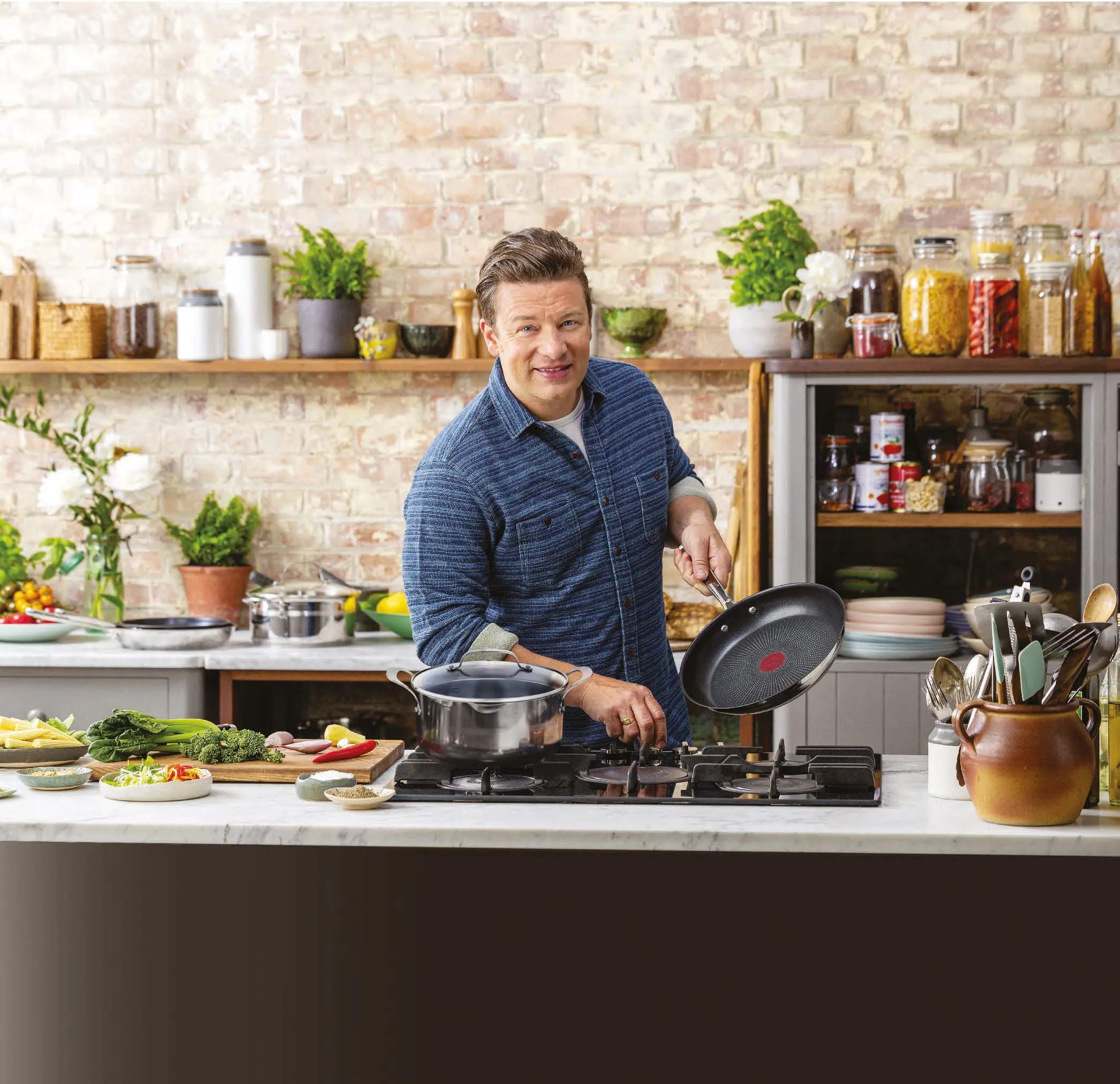 Jamie Oliver by Tefal Grydesæt Cook Smart Grydesæt - 7 dele i Sølv, 2