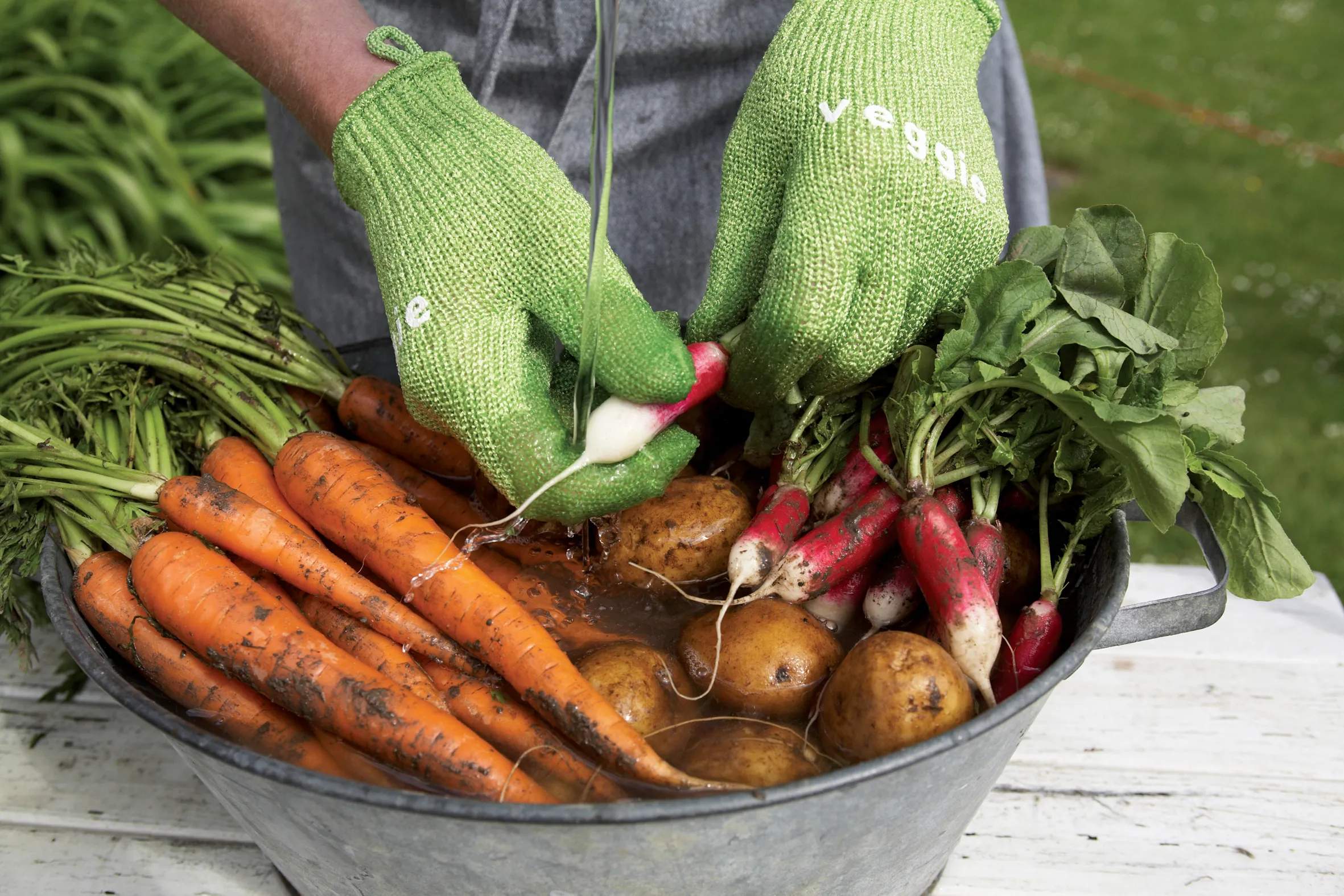 Skrub'a Øvrigt køkkengrej Veggie Skrubbehandske i Grøn, 2