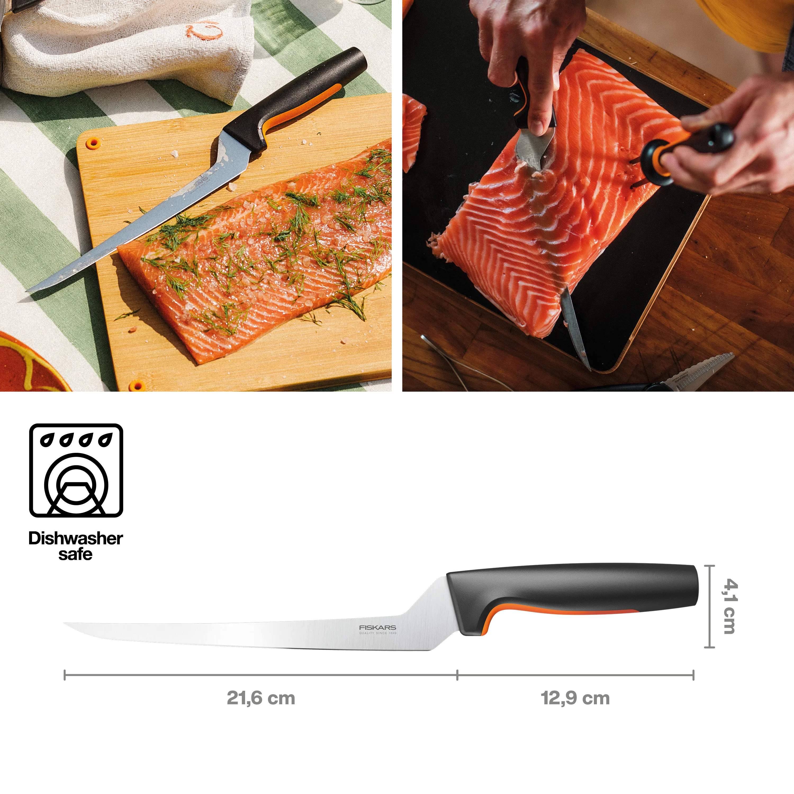 Fiskars Filetknive Functional Form Filetkniv i Sort/Orange, 2