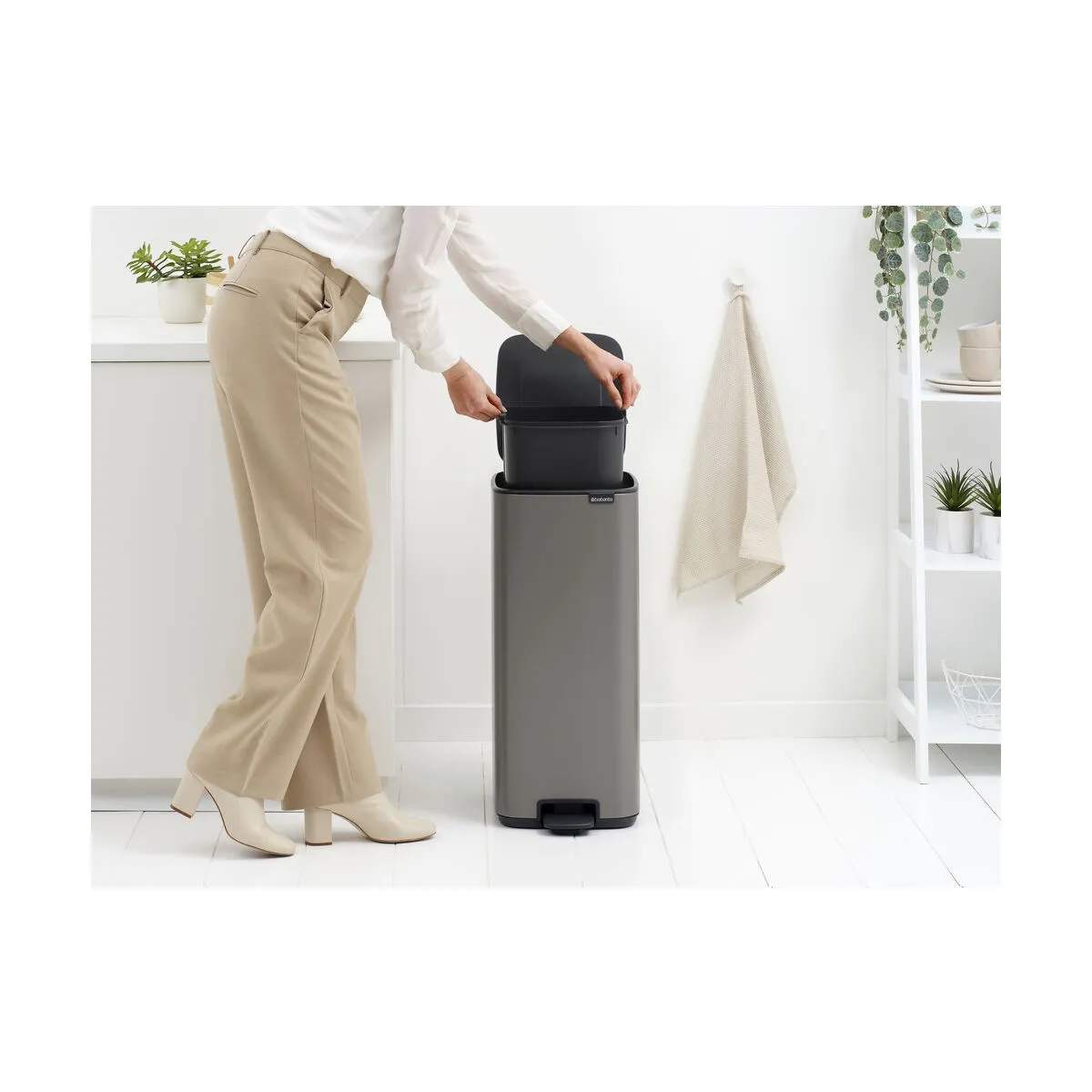 Brabantia Pedalspande Bo Pedalspand i Platinum, 30 L, 5