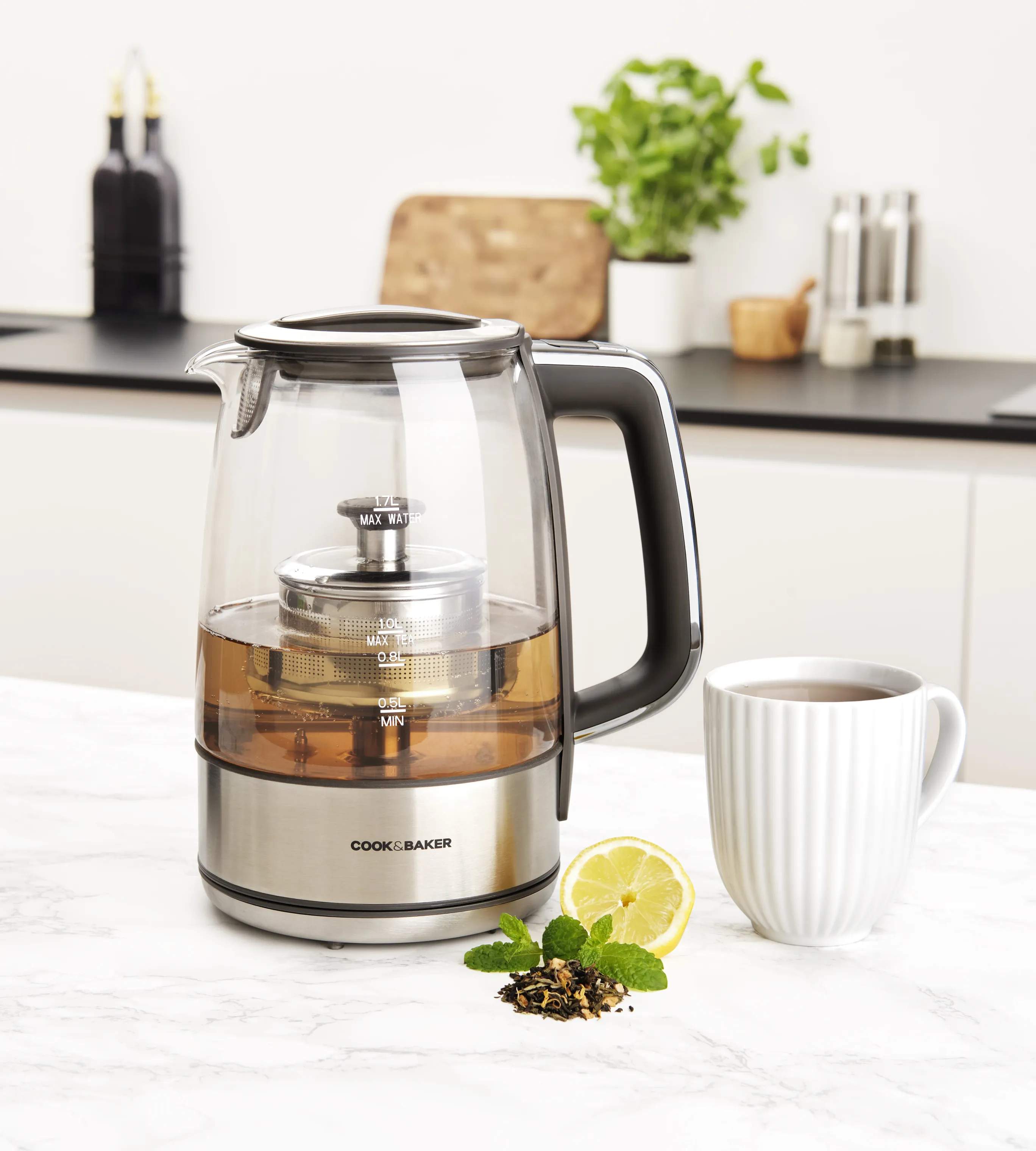 Cook & Baker Elkedler Elektrisk Te-brygger i Klar, 3