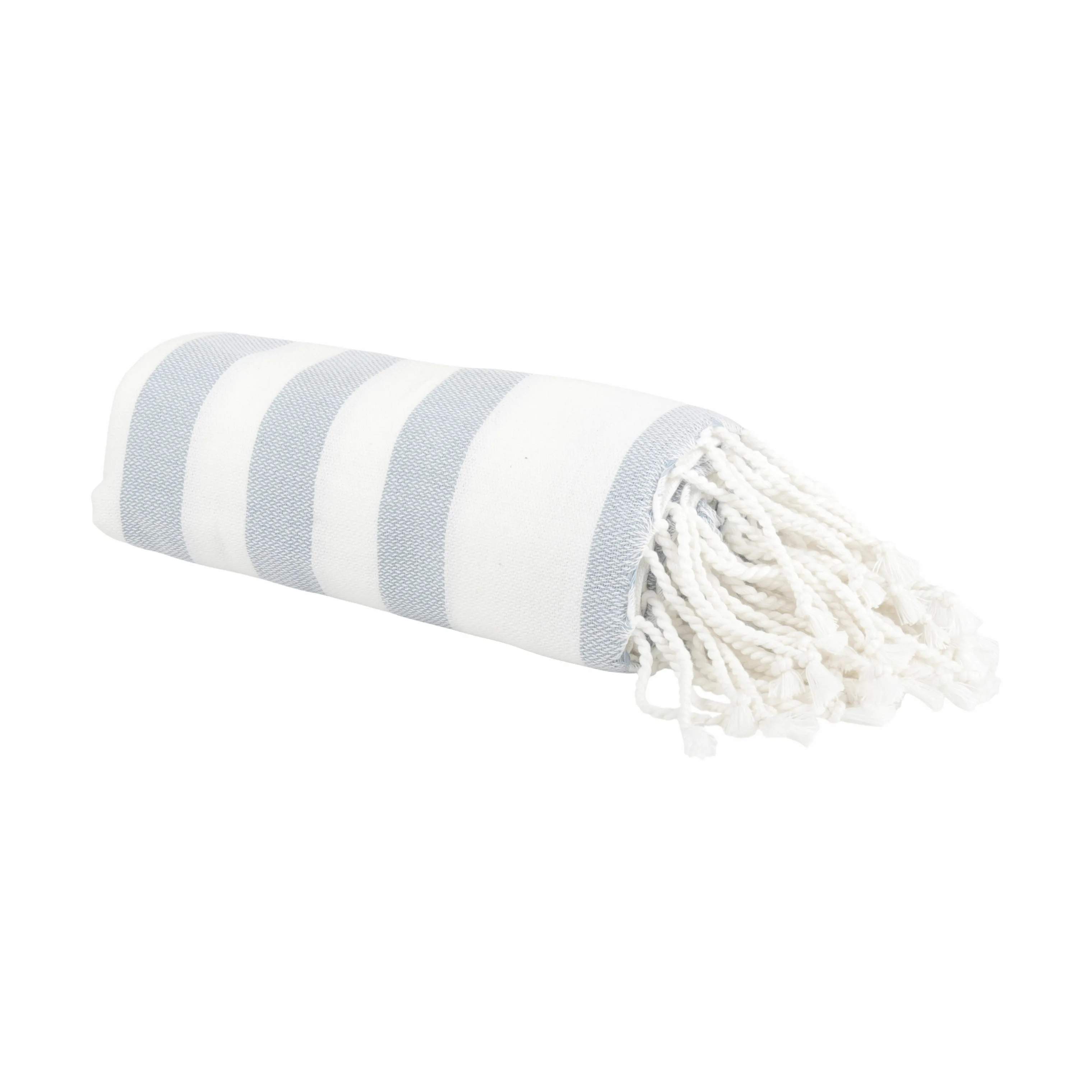 Hammem Håndklæde, hvid/blå, large