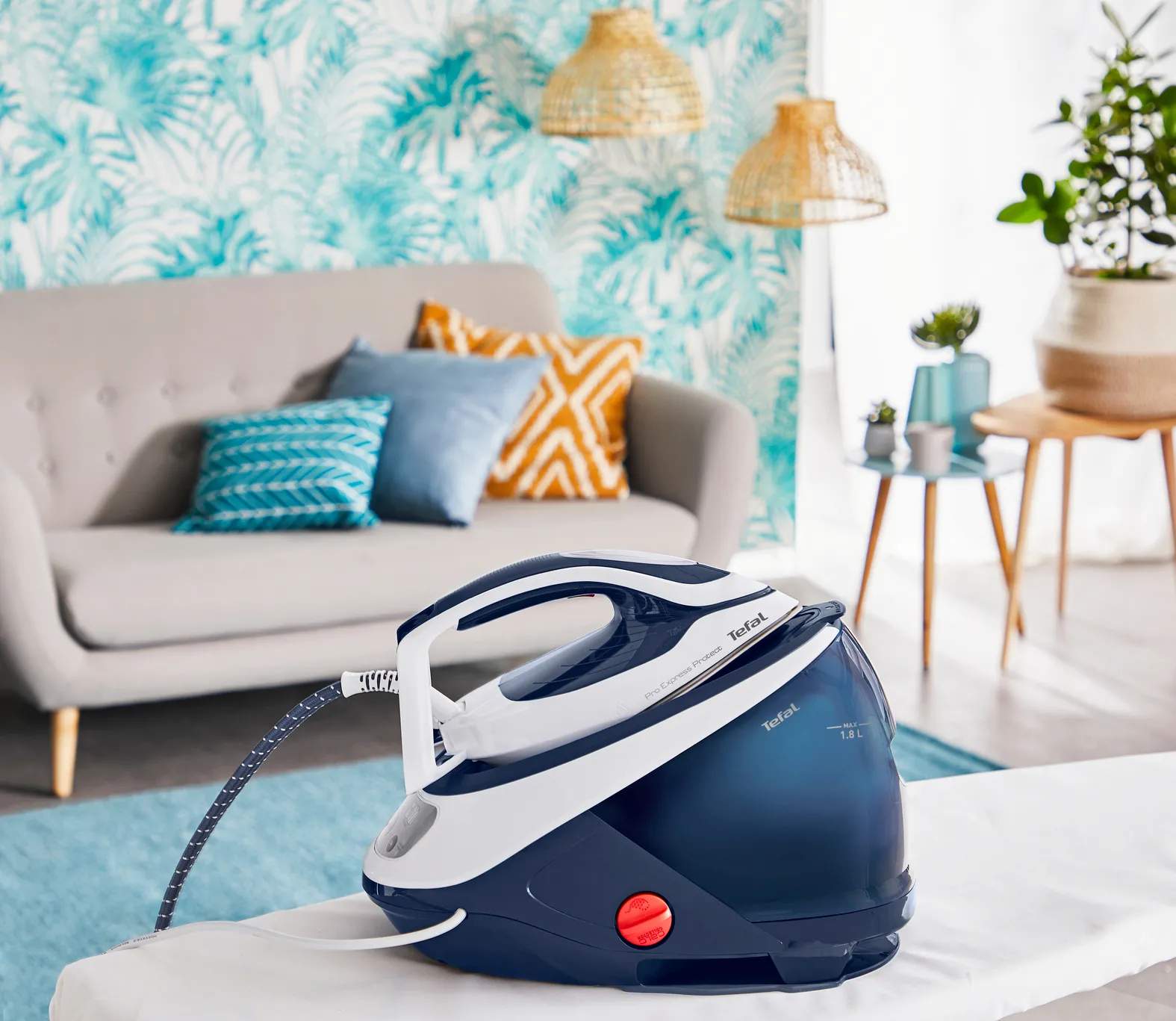 Tefal Dampstationer Pro Express Protect Dampstrygejern i Blå, 3