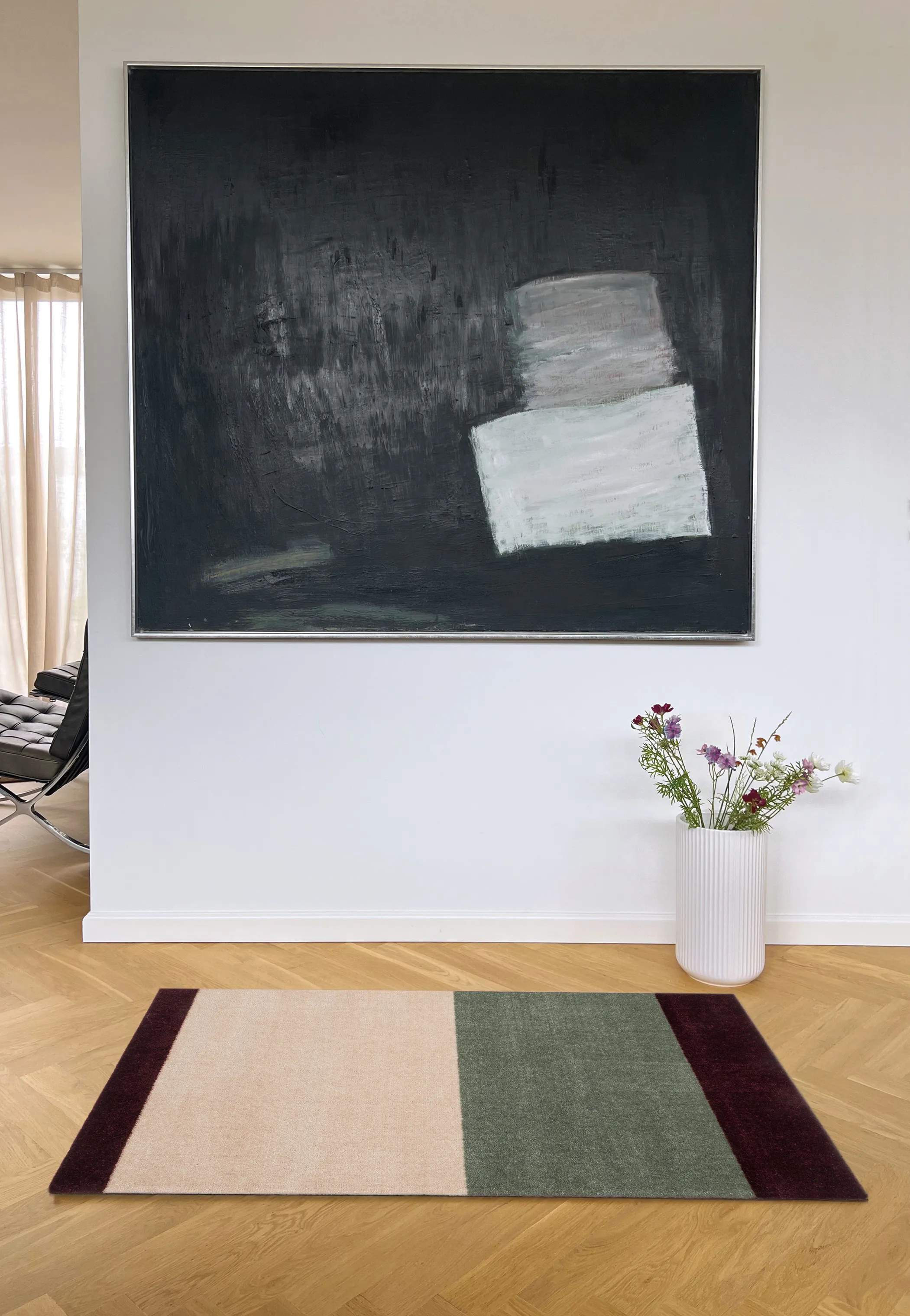 Tica Copenhagen Gulvtæpper Stripes Horisontal Gulvtæppe i Grøn/Ivory/Bordeaux, B67 x L120 cm, 7