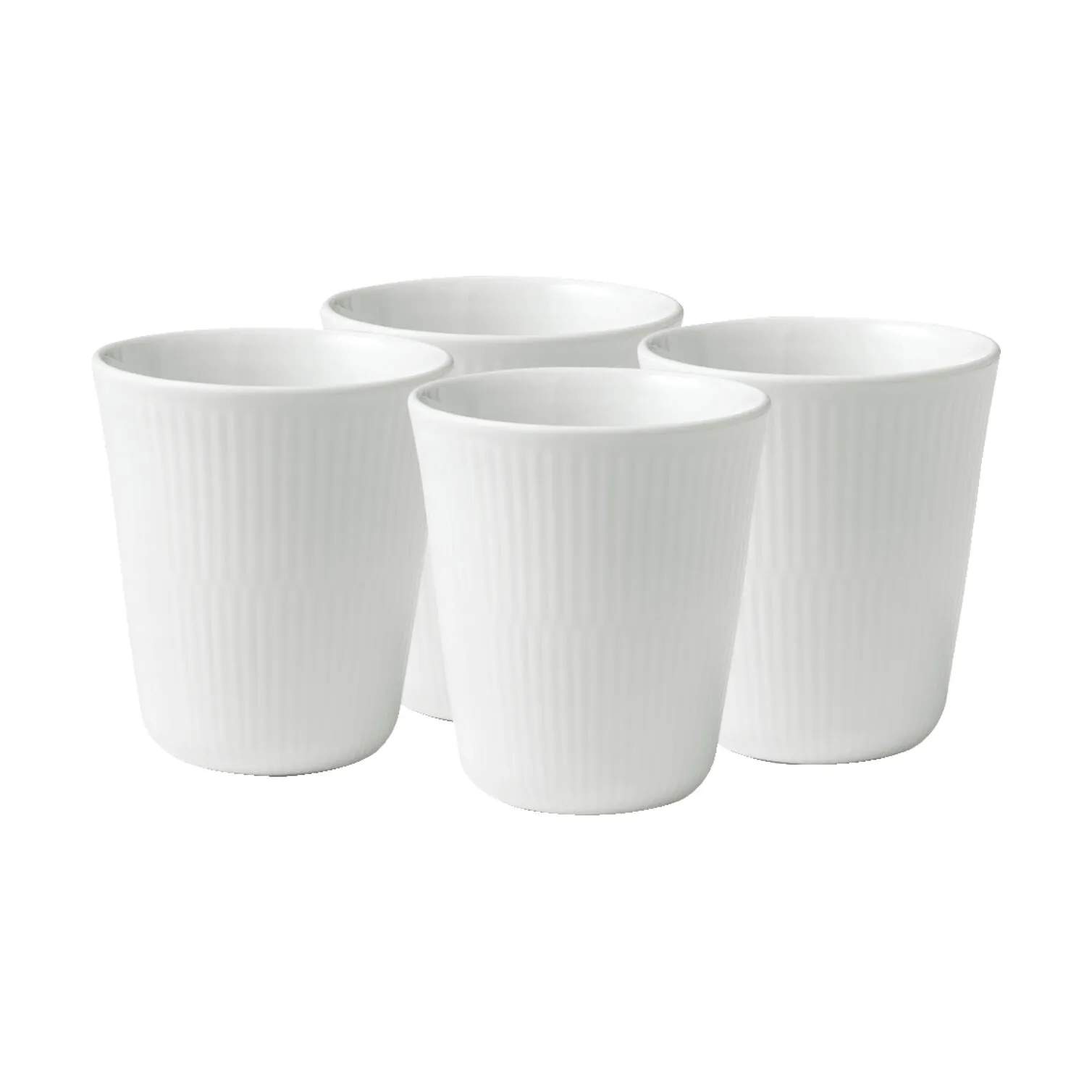 Royal Copenhagen Krus og kopper uden hank Hvid Riflet Termokopper - 4 stk. i Hvid, 29 cl, 1