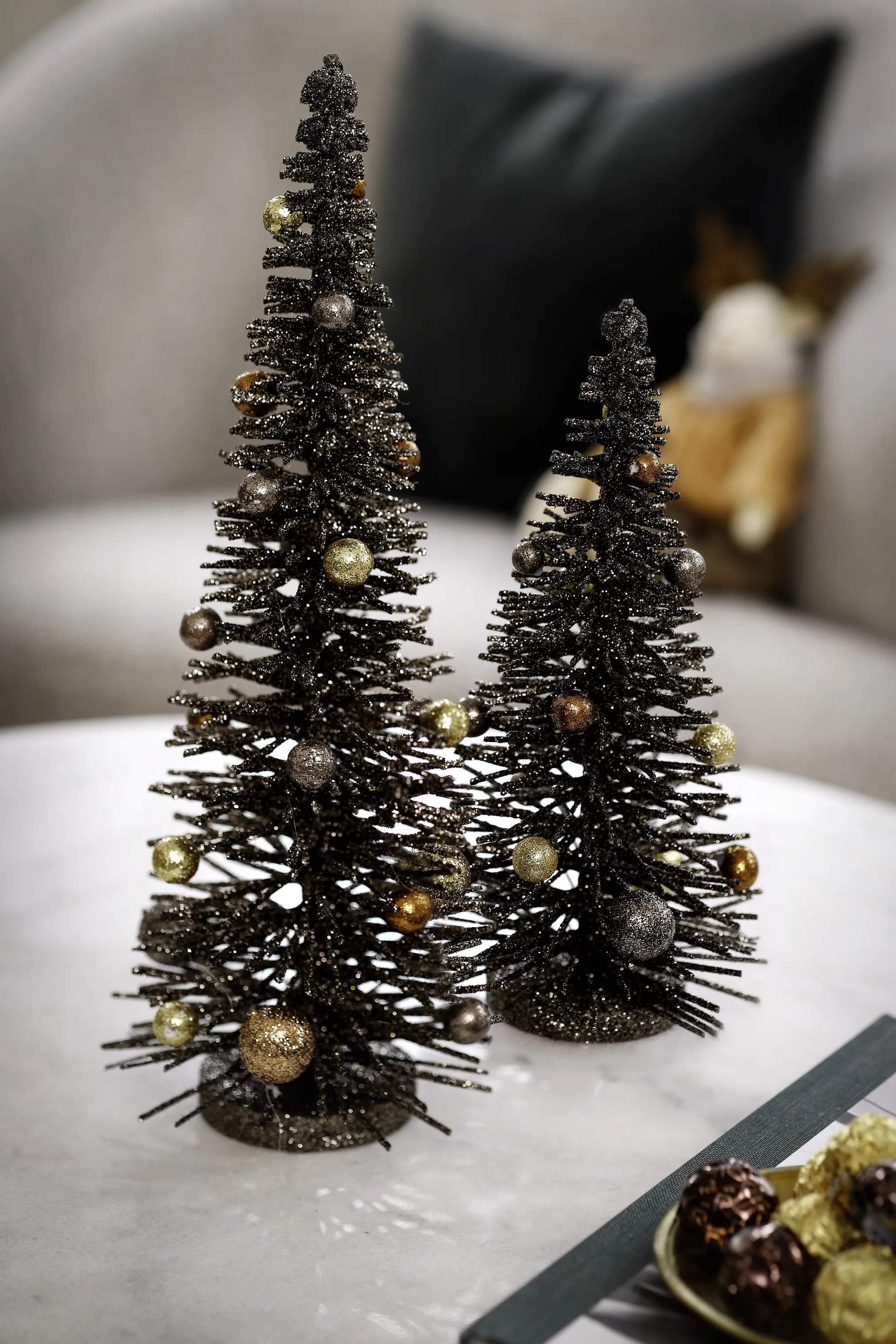 Casa Christmas Julefigurer Juletræ i Mørkebrun, 30 cm, 2
