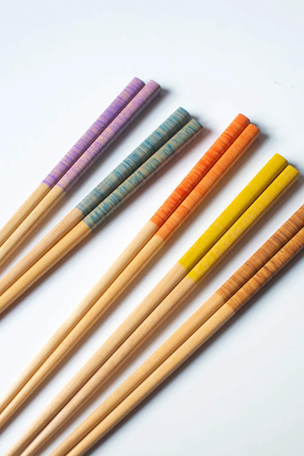 Kawai Bestiksæt Spisepinde - 10 dele i Blå/orange/gul/brun/lilla, 2