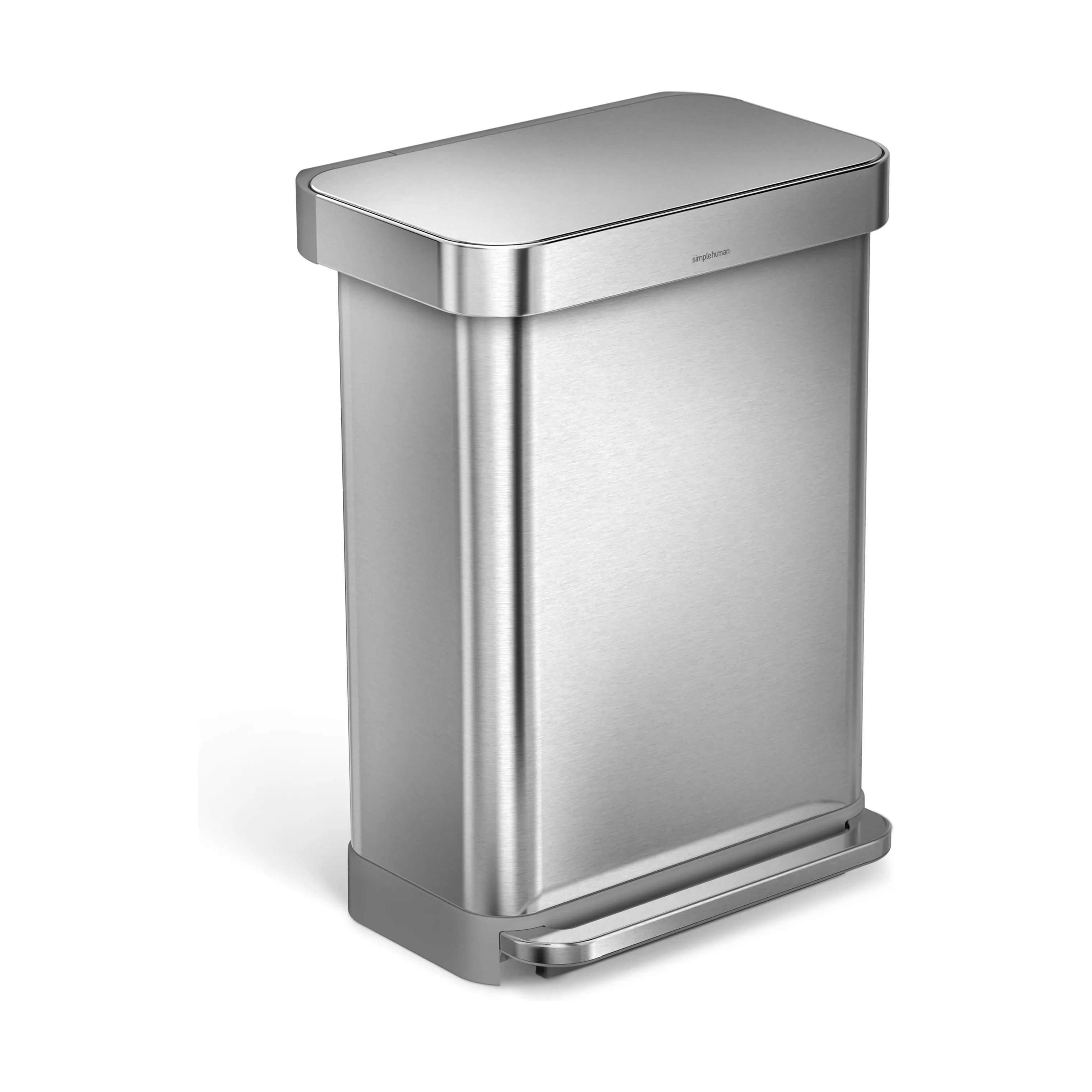 Simplehuman Pedalspande Slim Pedalspand i Børstet stål, 55 L, 4