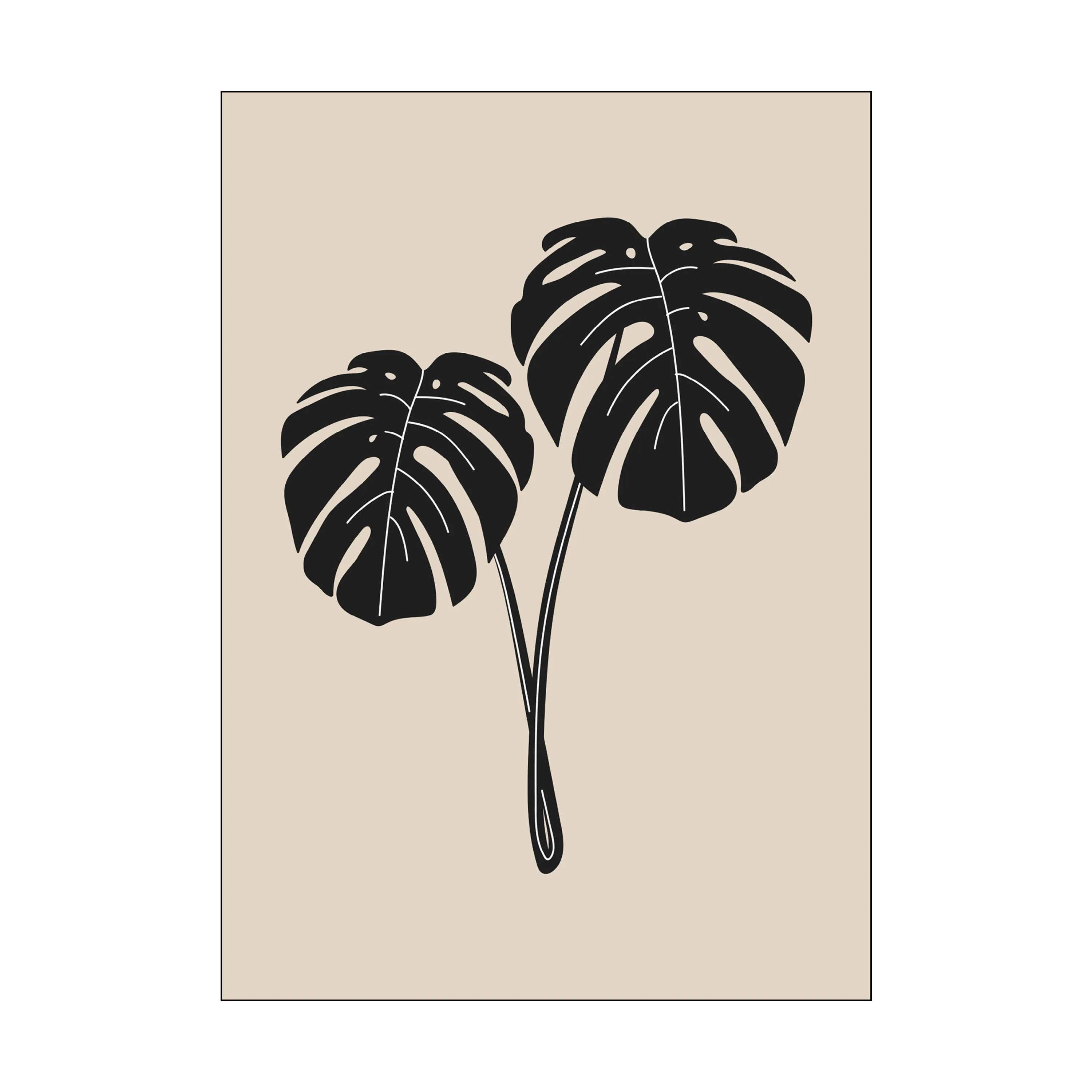 Poster&Frame Plakater Plakat - Monstera Deliciosa i B50 x L70 cm, 1