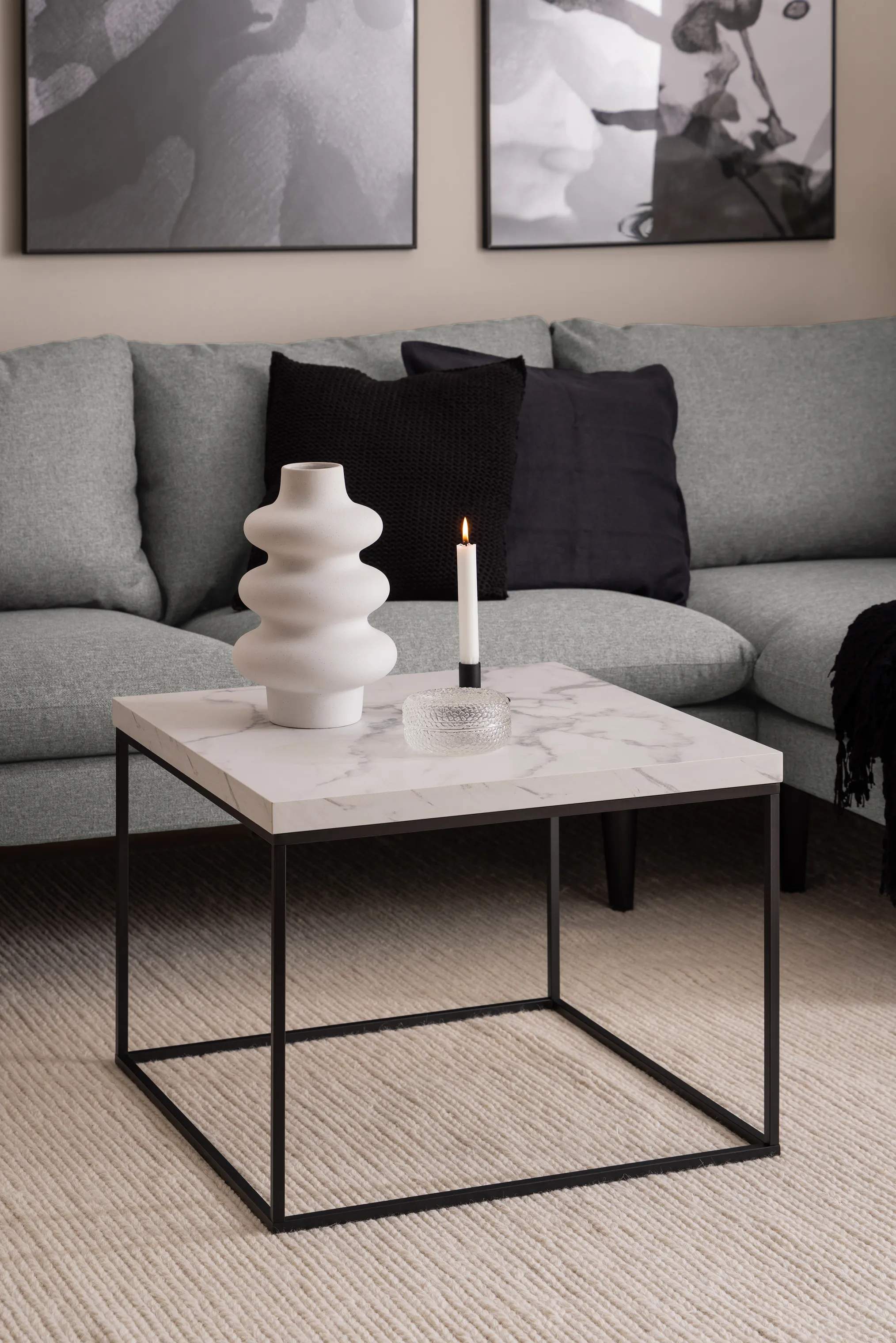 CASA Living Sofaborde Barossa Sofabord i Hvid, B60 x L60 cm, 2