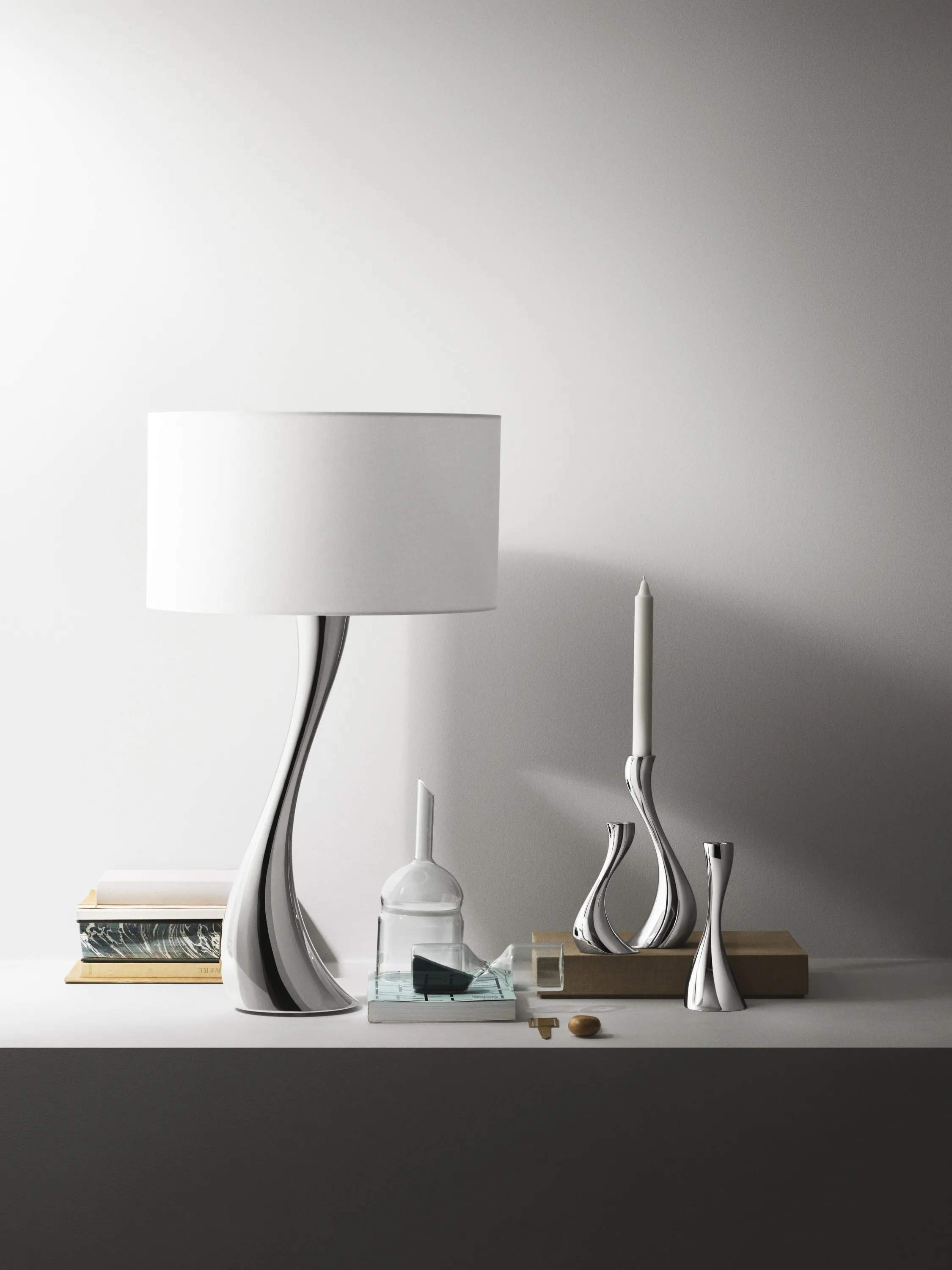 Georg Jensen Kronelysestage Cobra Lysestagesæt - 2 stk. i Blank/Stål, 16 cm, 2