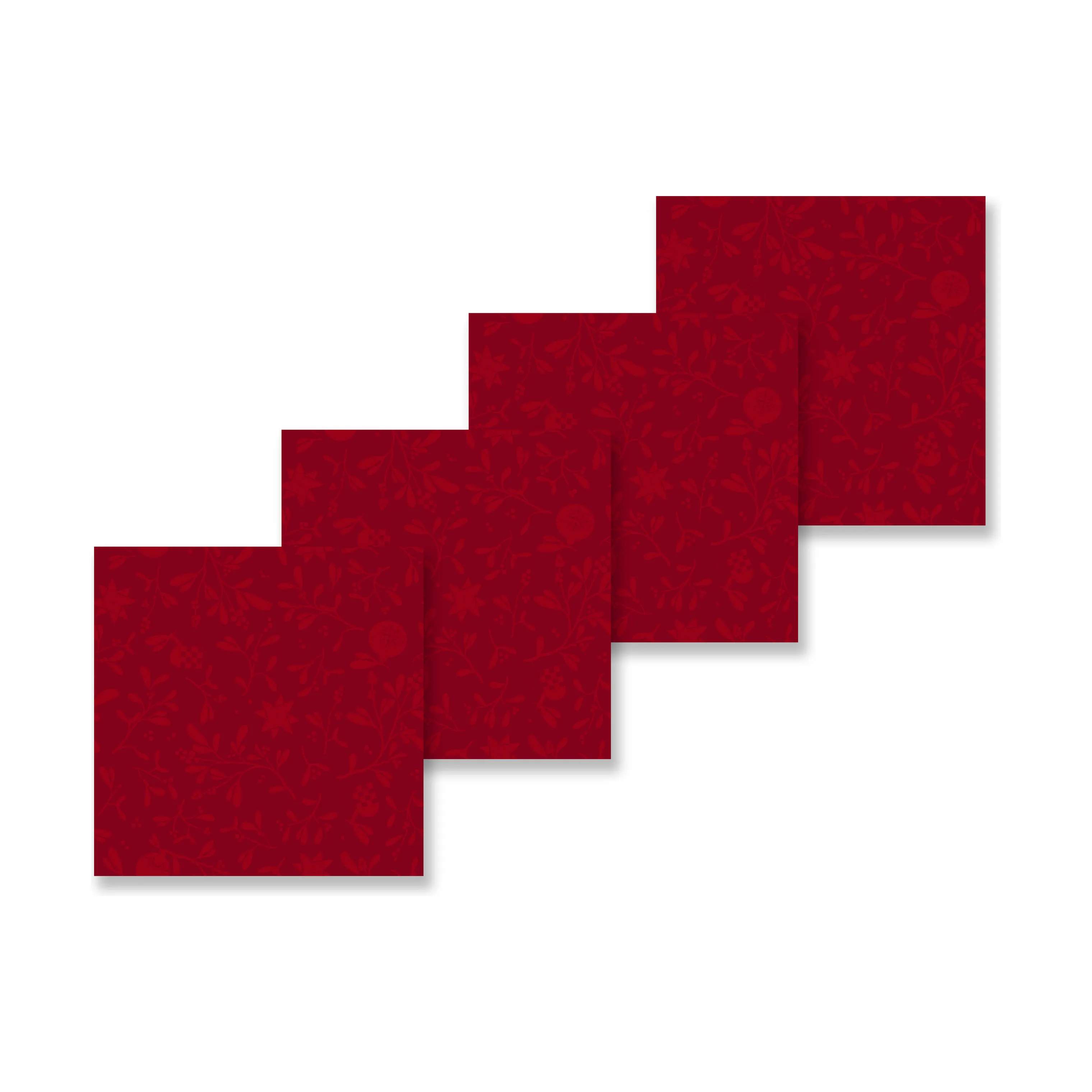 Casa Christmas Stofservietter Mistletoe Mistelten Serviet - 4 stk. i Rød, 1