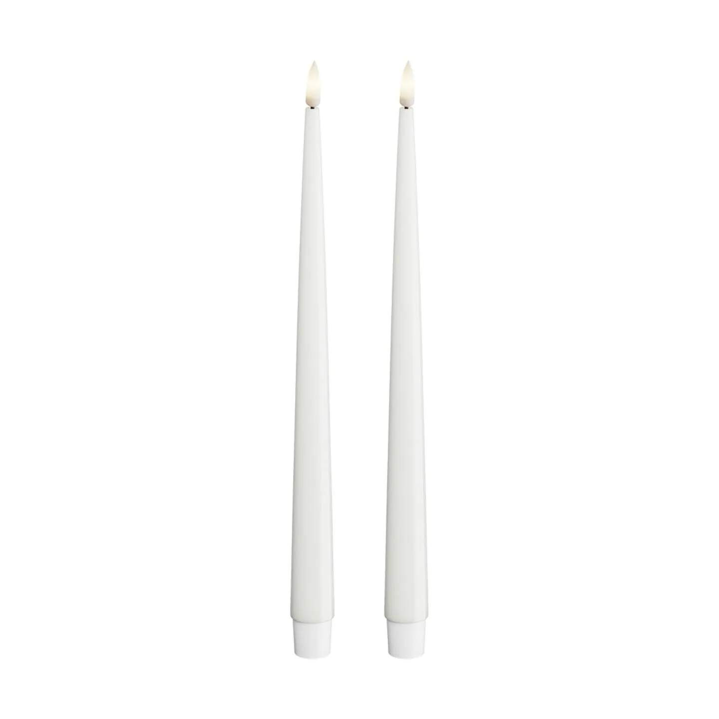 Deluxe Homeart LED-lys Real Flame LED Kertelys - 2 stk. i Hvid, 28 cm, 1