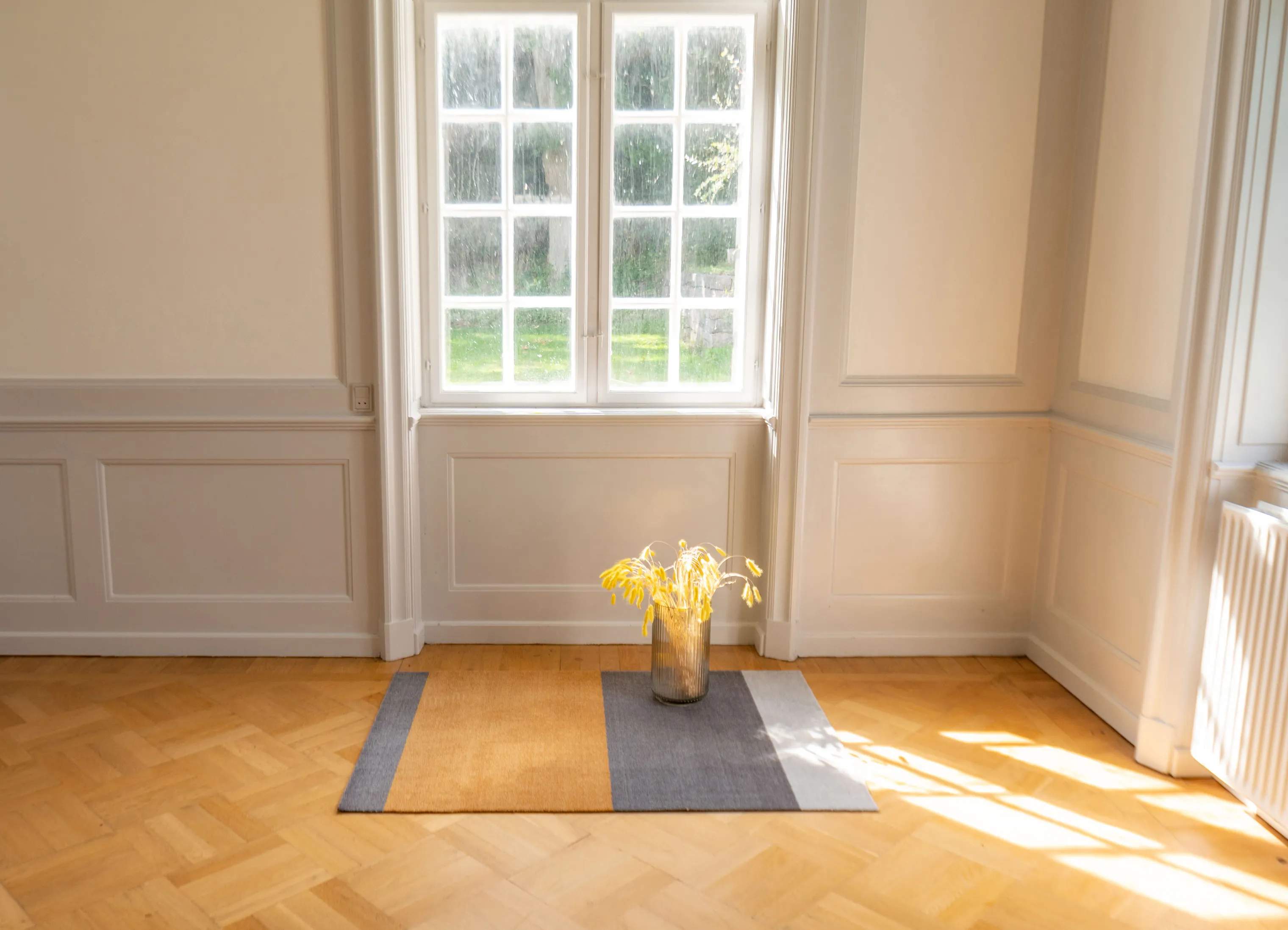 Tica Copenhagen Gulvtæpper Stripes Horisontal Gulvtæppe i Grå/steelgrey/dijon, B90 x L130 cm, 3