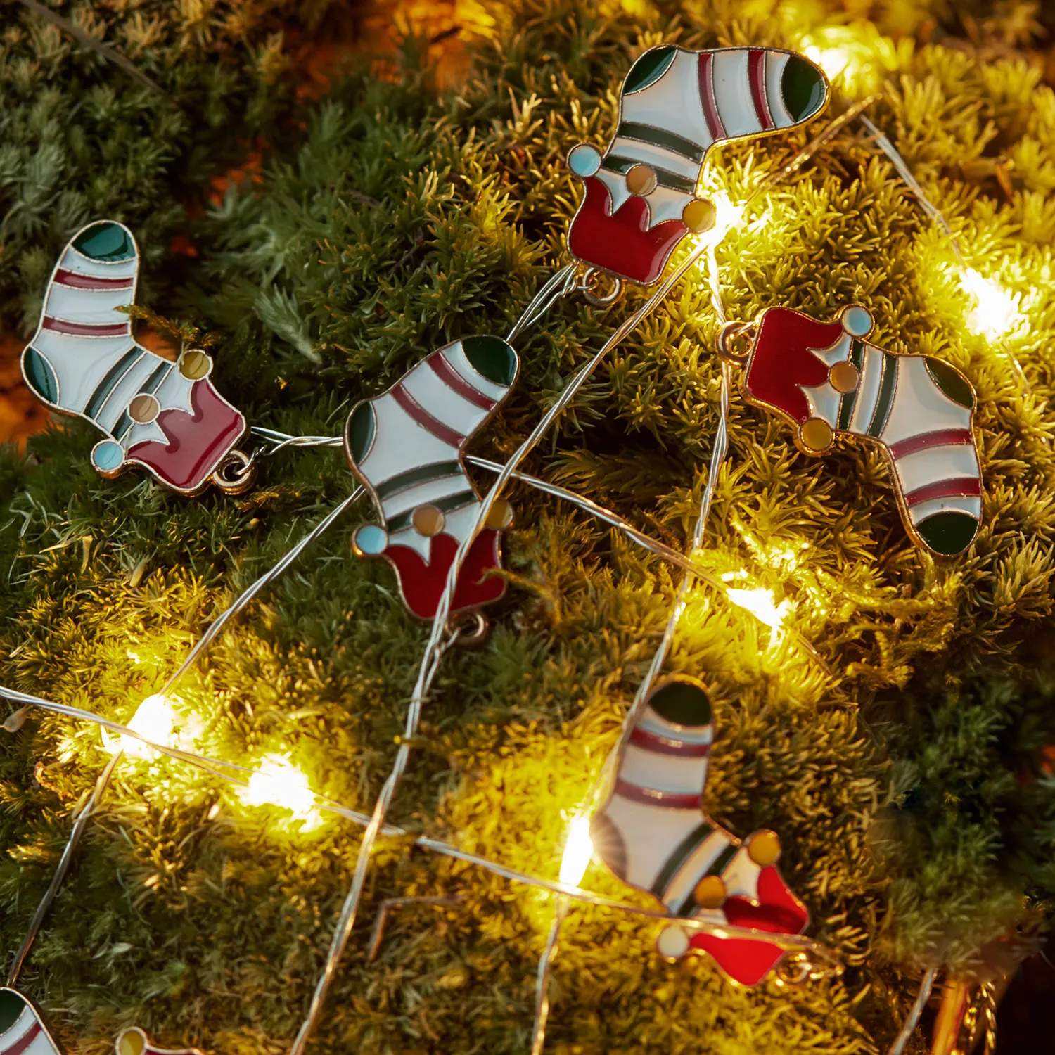 Sirius Lyskæder Nille Lyskæde - Julesokker i Rød, 1