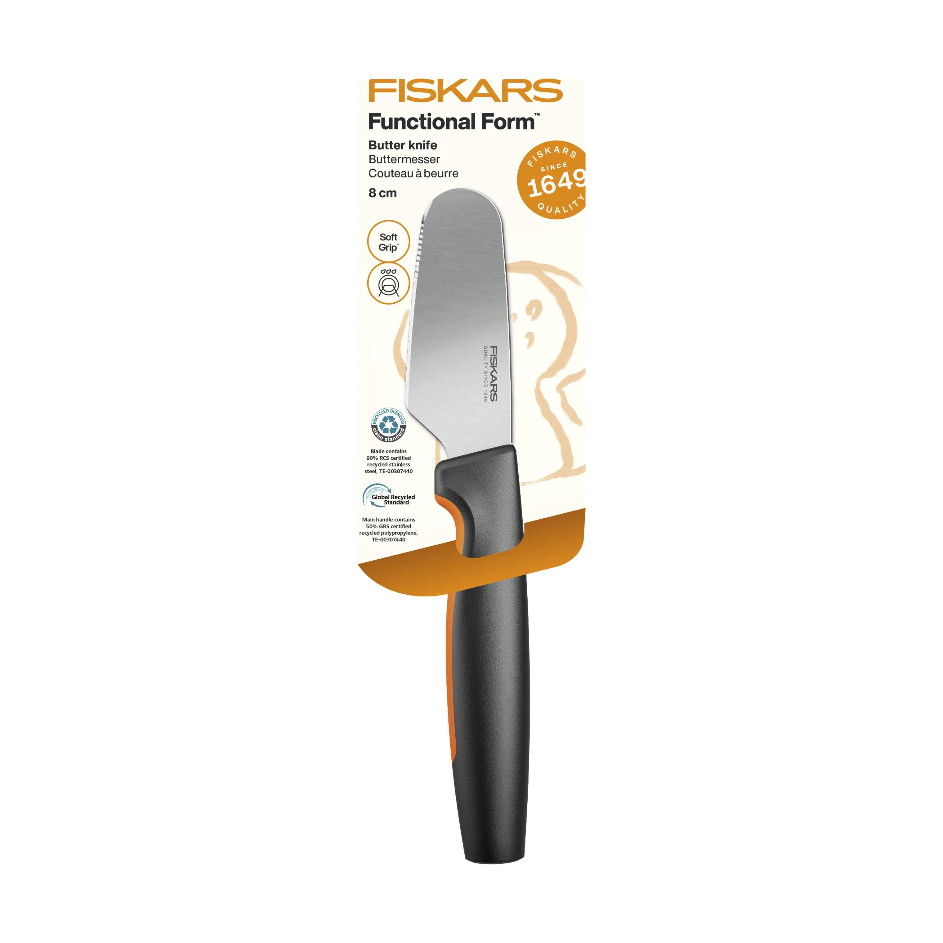 Fiskars Smøreknive Functional Form Smørkniv i Sort/Orange, 4