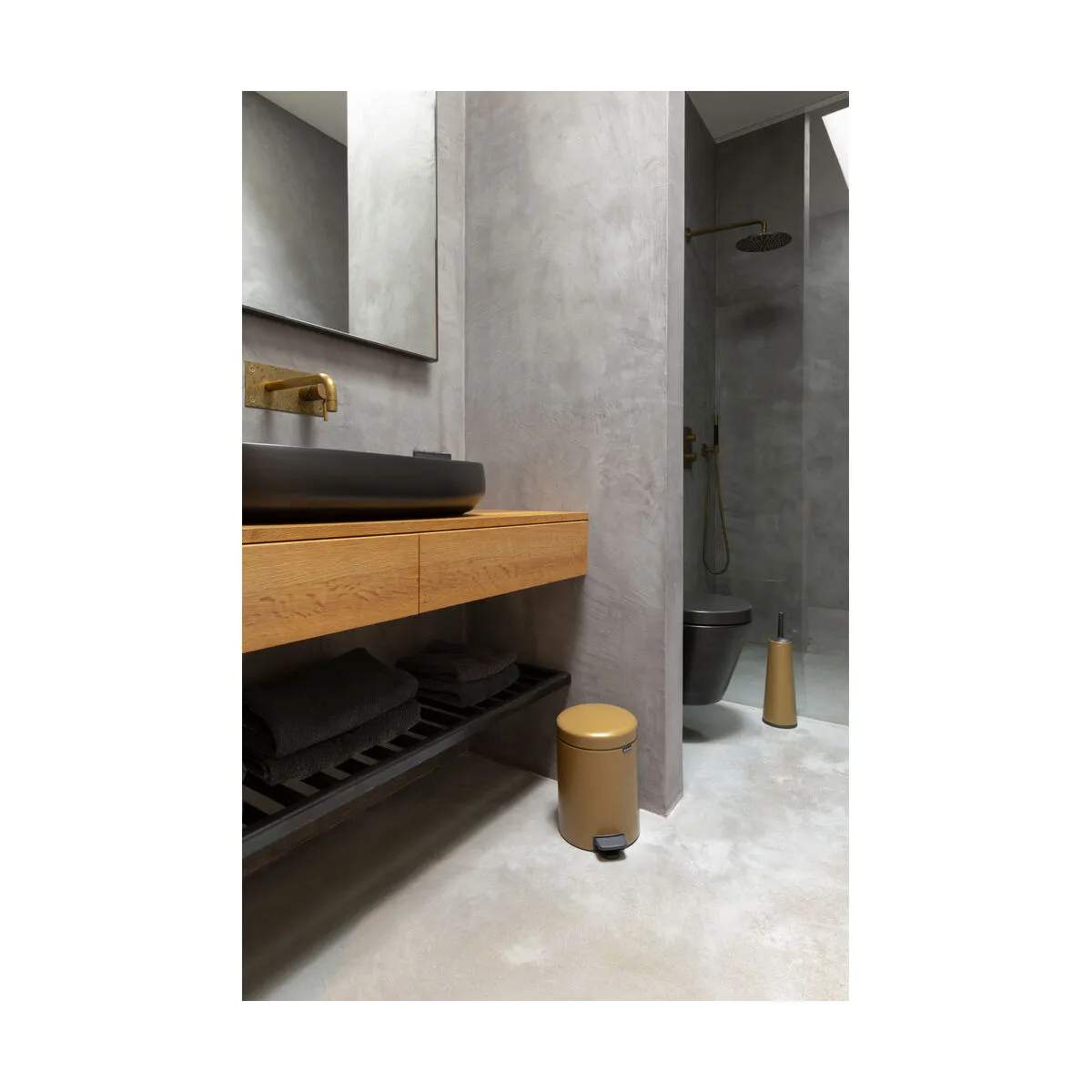 Brabantia Toiletspande NewIcon Pedalspand i Warm Gold, 5 L, 5
