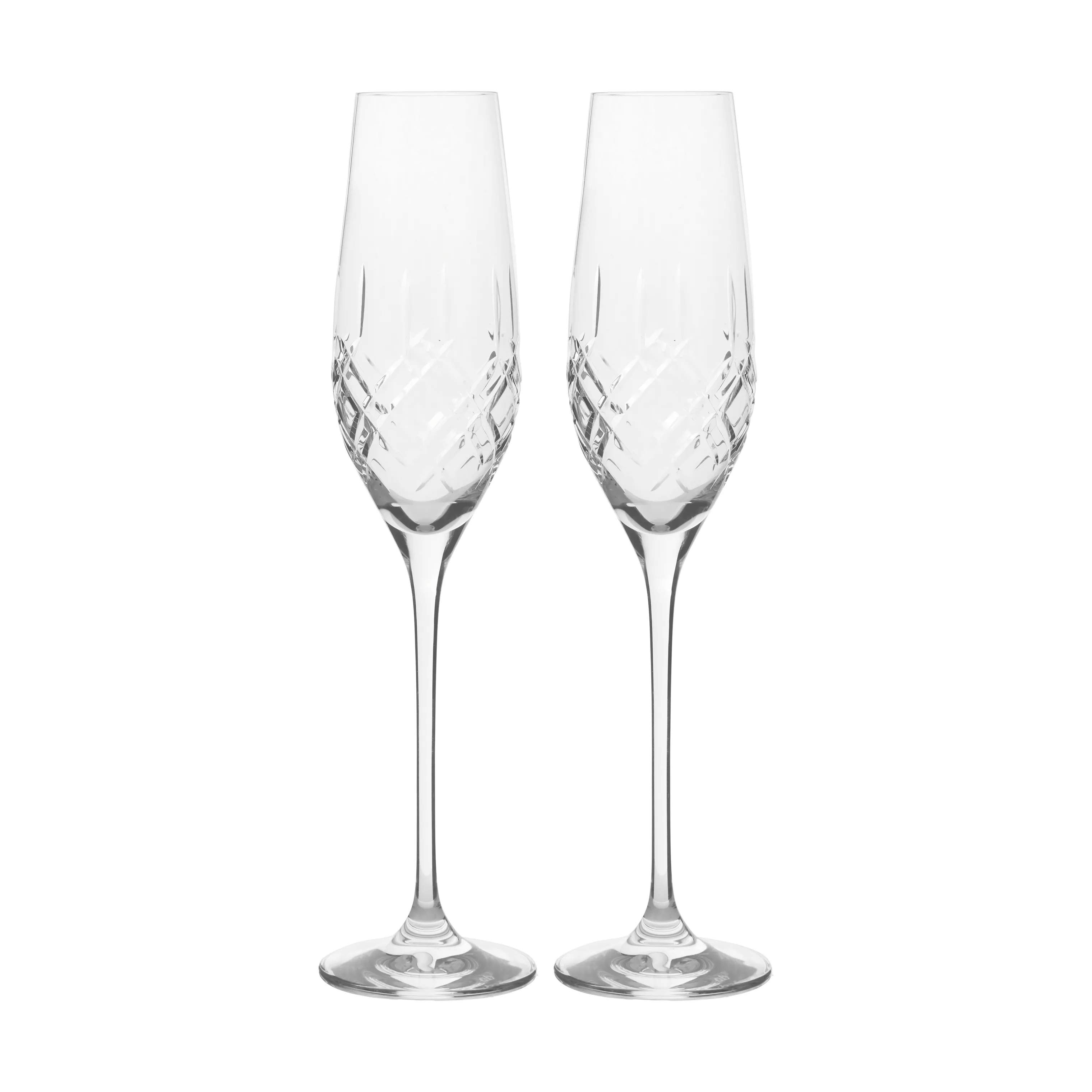 XO Champagneglas - 2 stk., klar, large