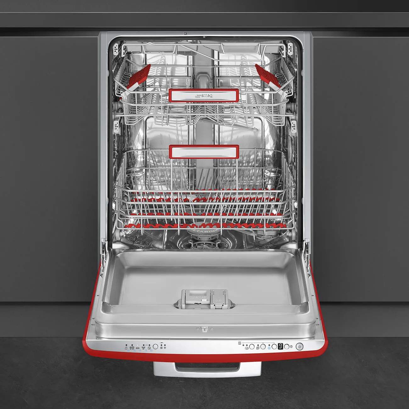 Smeg Opvaskemaskiner 50's Style Opvaskemaskine i Rød, 2