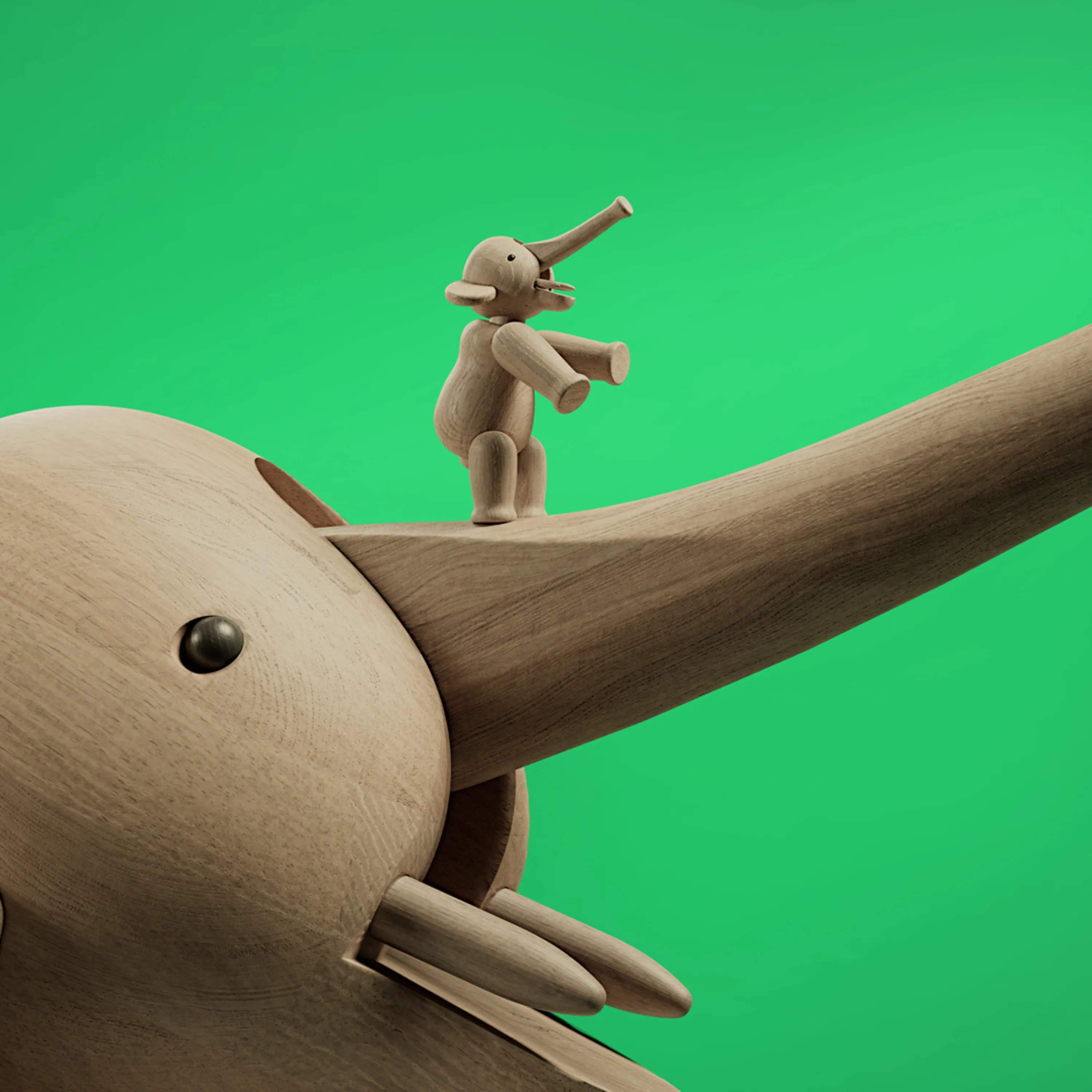 Kay Bojesen Dyrefigurer Liliput Elefant i Eg, 5
