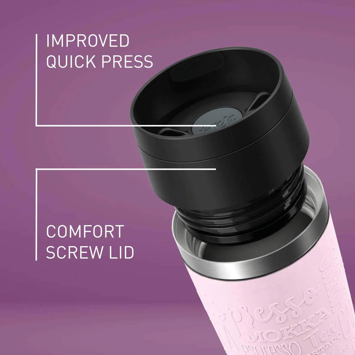 Emsa To go kopper To Go To-Go Classic Rejsekrus i Pastel Pink, 0.5 L, 2