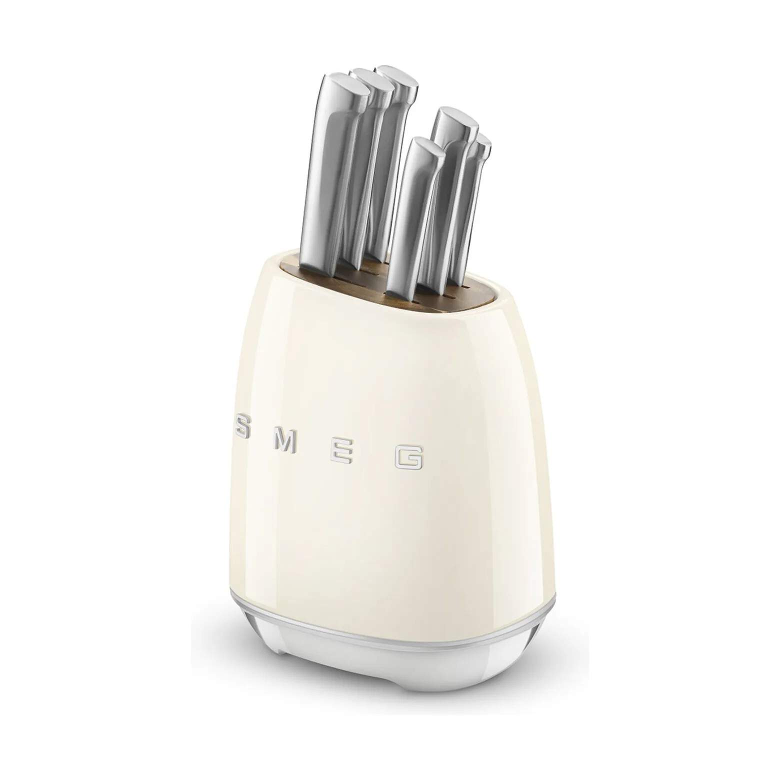 Smeg Knivblokke med knive 50's Style Knivbloksæt - 7 dele i Creme, 3