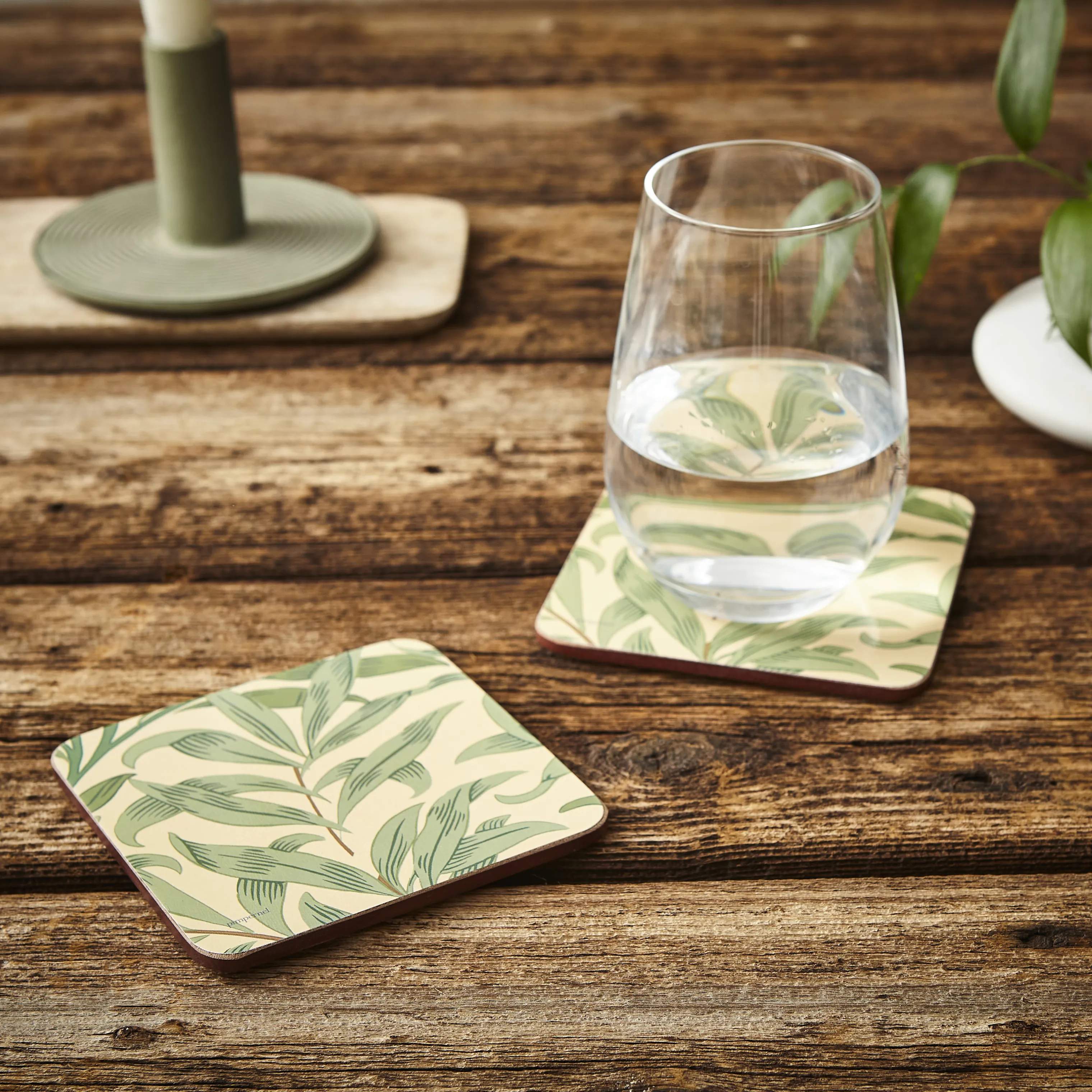 Pimpernel Glasbrikker og coasters Morris & Co Glasbrikker - 6 stk. i Grøn, 2