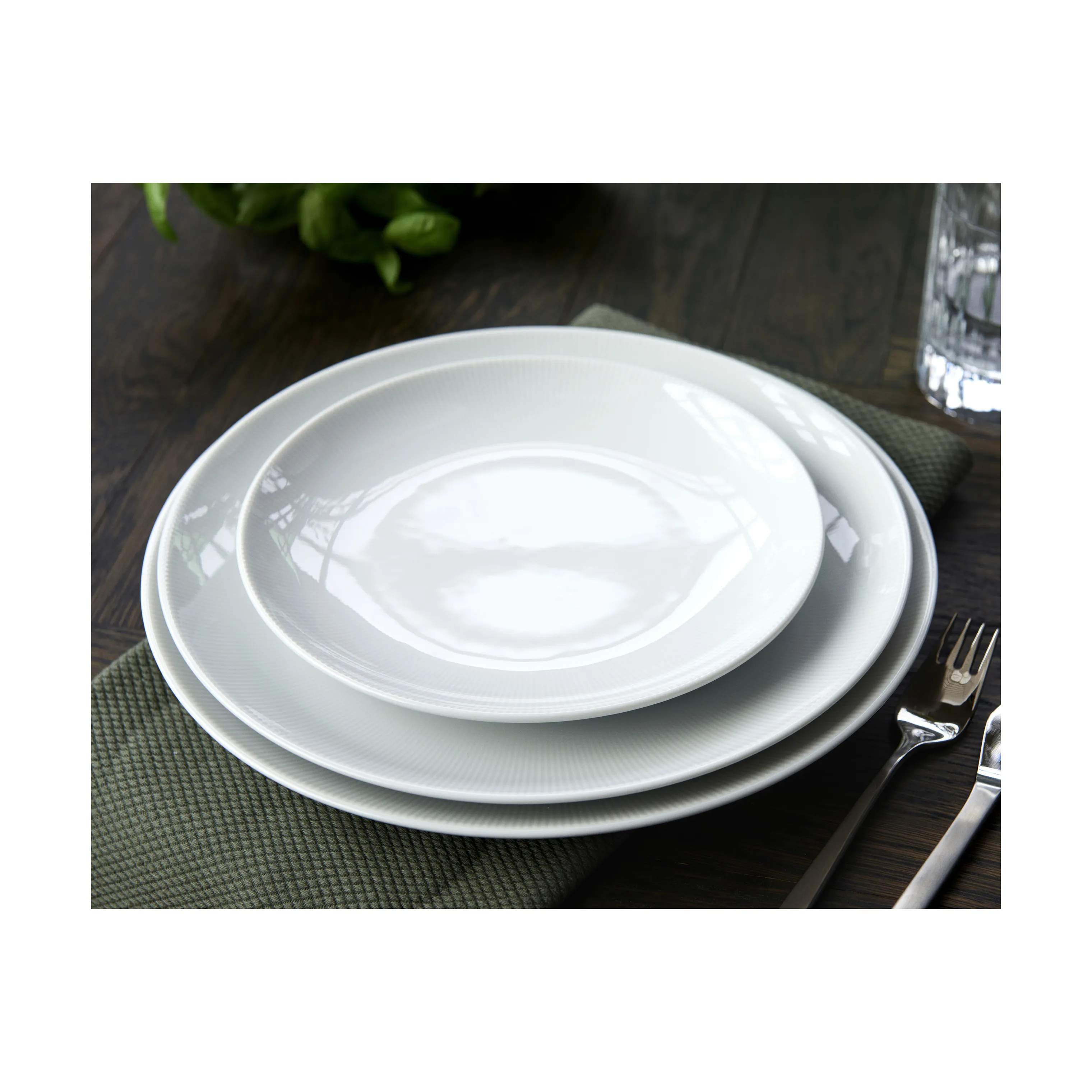 Pillivuyt Middagstallerkener Eventail Tallerken i Hvid, 21 cm, 2