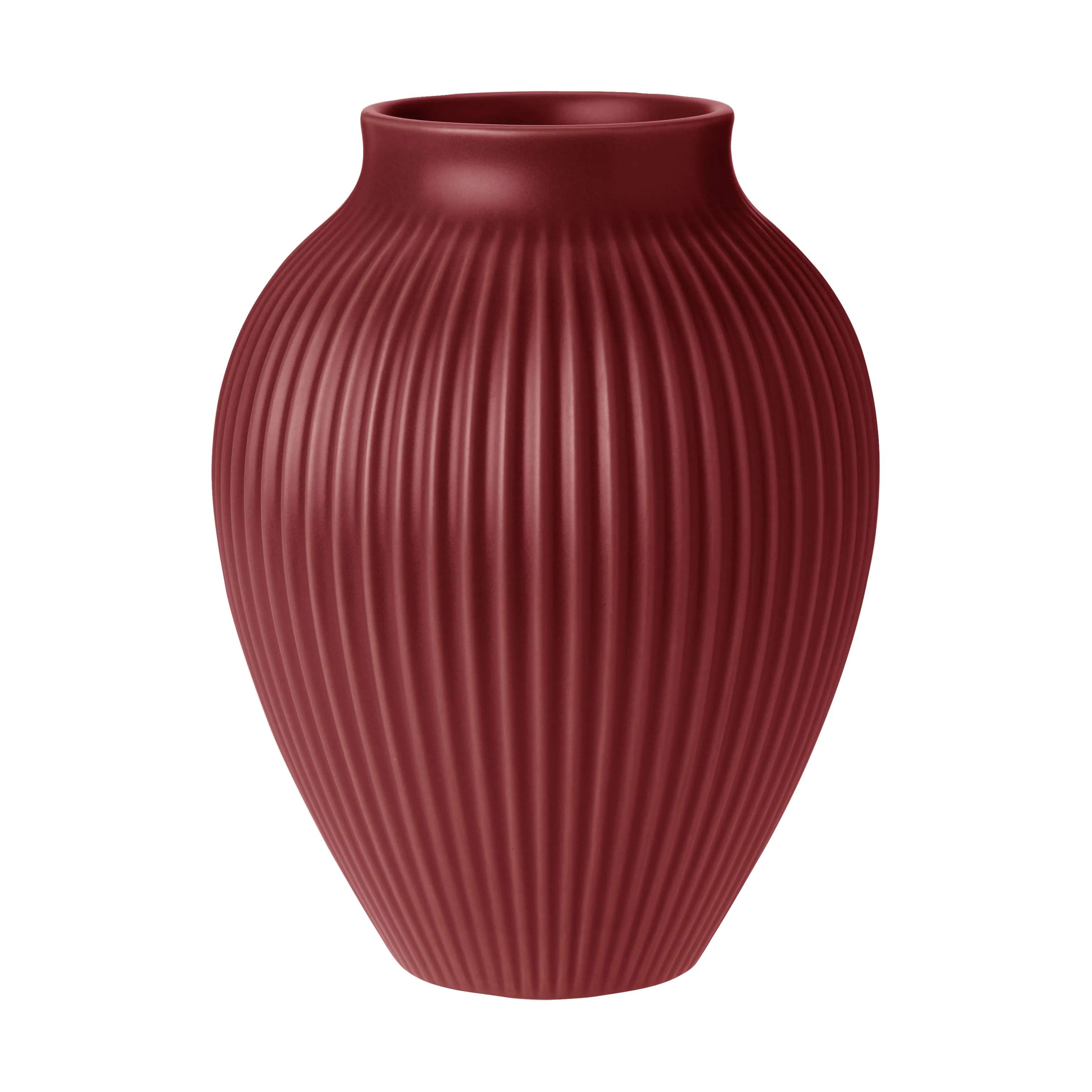 Knabstrup Keramik Vaser Riller Vase i Soft cherry, 20 cm, 1