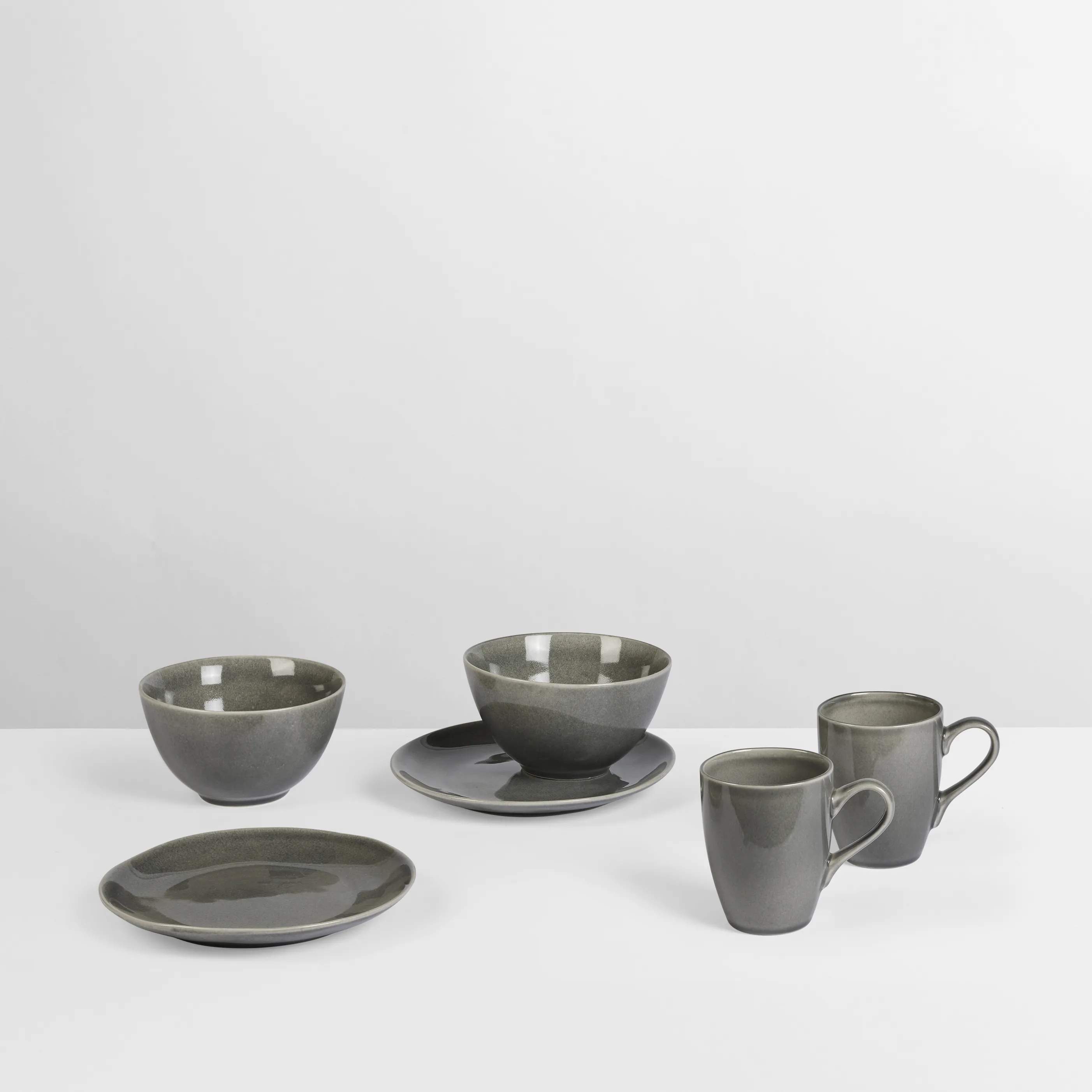 Broste Copenhagen Frokosttallerkener Nordic Rain Morgenmadssæt - 6 dele i 6 stk., 2