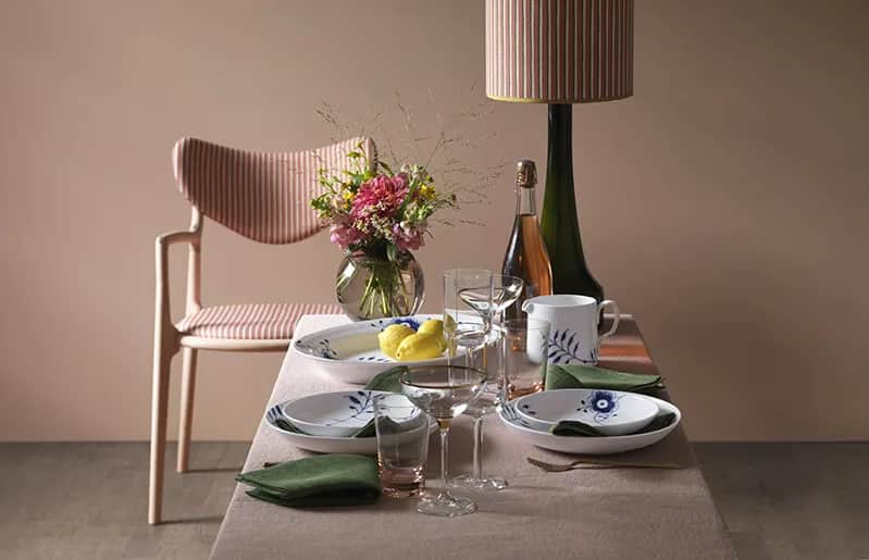 Royal Copenhagen Frokosttallerkener Blå Mega Riflet Moderne Tallerken i Blå, 25 cm, 4