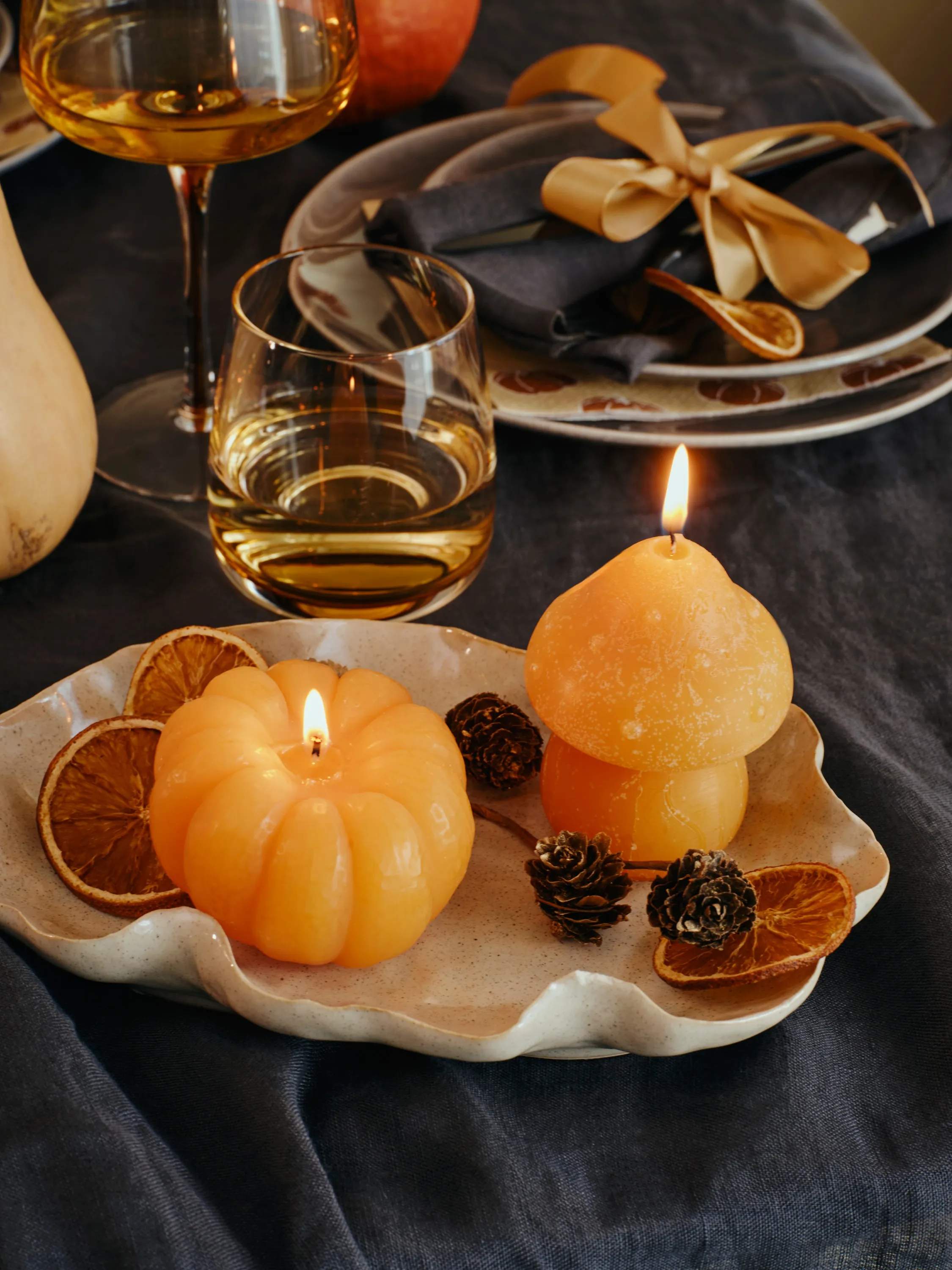 Broste Copenhagen Bloklys Figurlys i Orange, 2