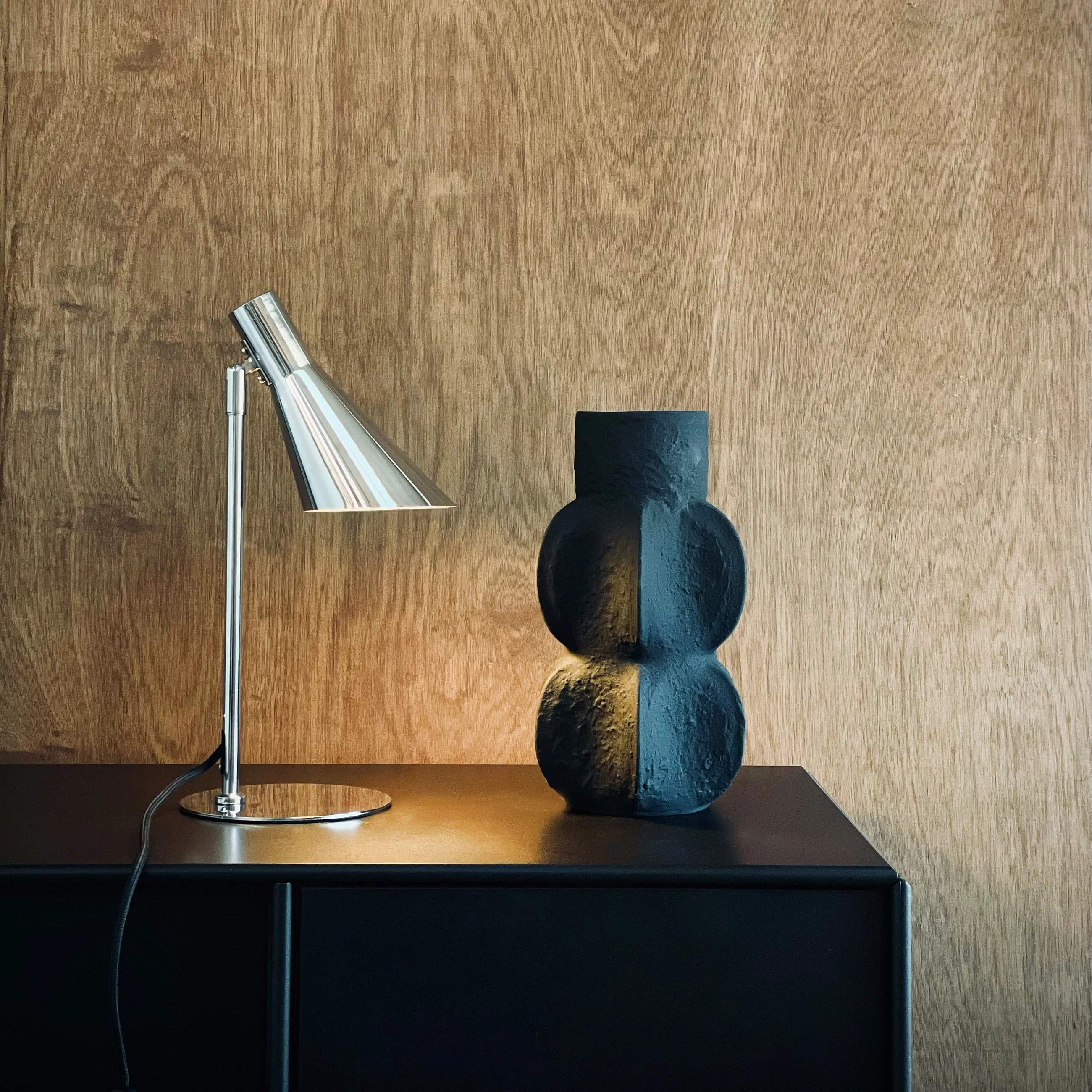 Dyberg Larsen Bordlamper DL12 Bordlampe i Krom, H39,5 x Ø20 cm, 2