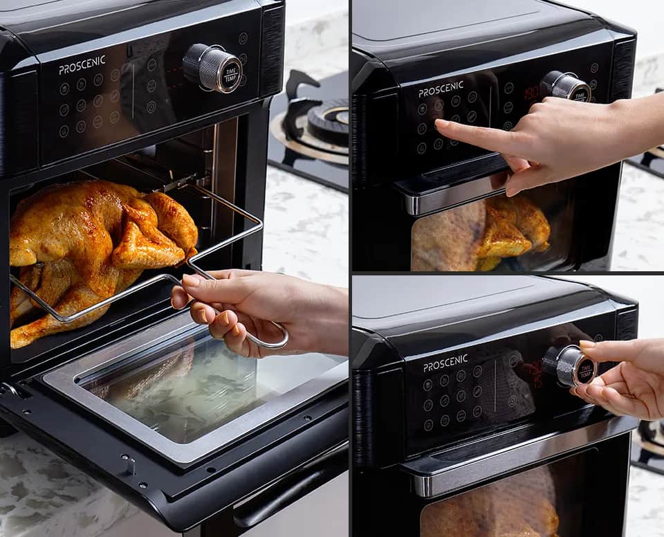 Proscenic Miniovne Turbo Airfryer Varmluftsovn i Sort, 2